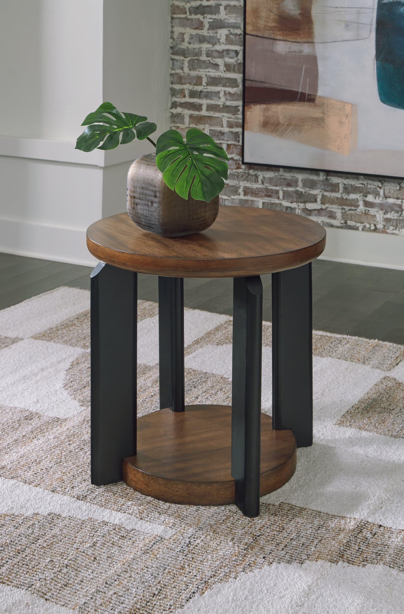 Kraeburn Brown/Black End Table - Image 1