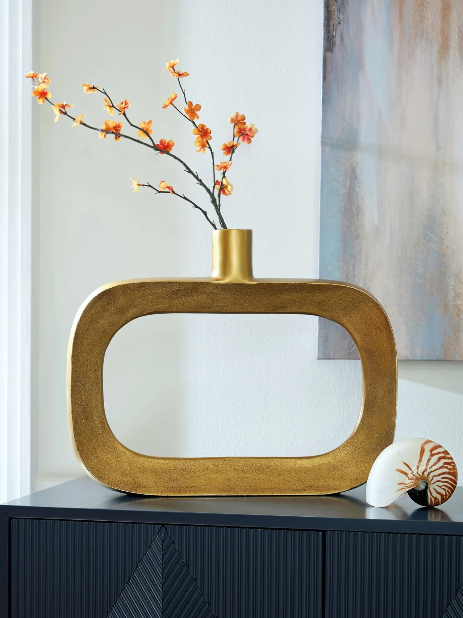 Lawtonville Antique Gold Finish Vase