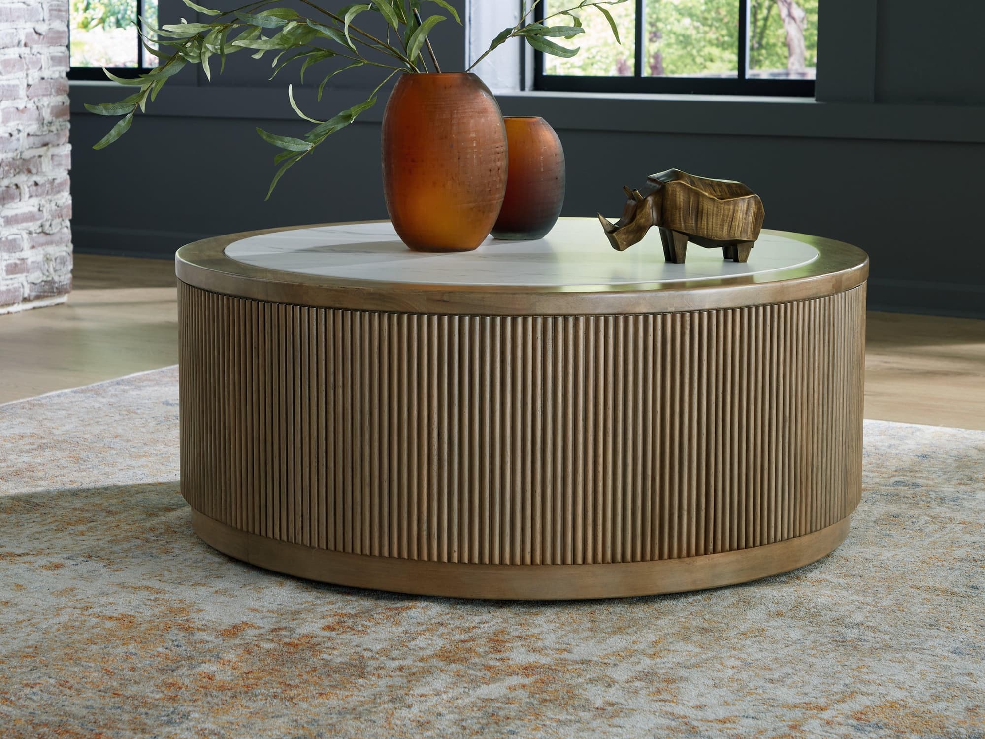 Camdill Light Brown/White Coffee Table - Image 1
