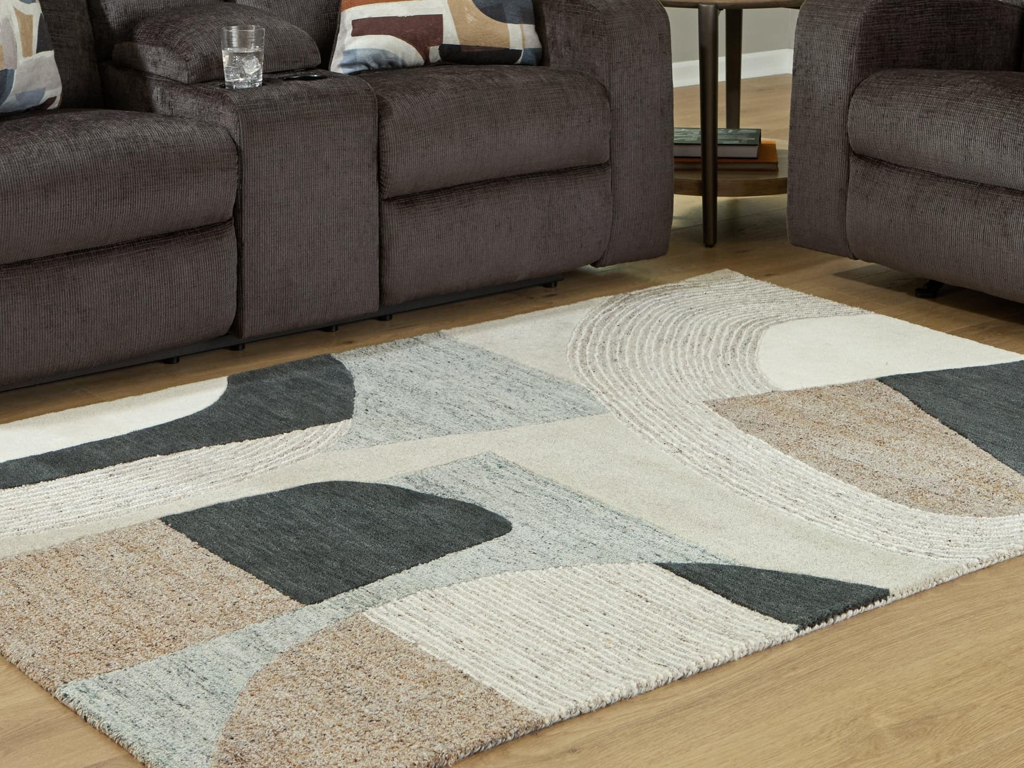 Edrickhill Grayish Teal/Taupe/Cream 5' x 7' Rug - Image 1