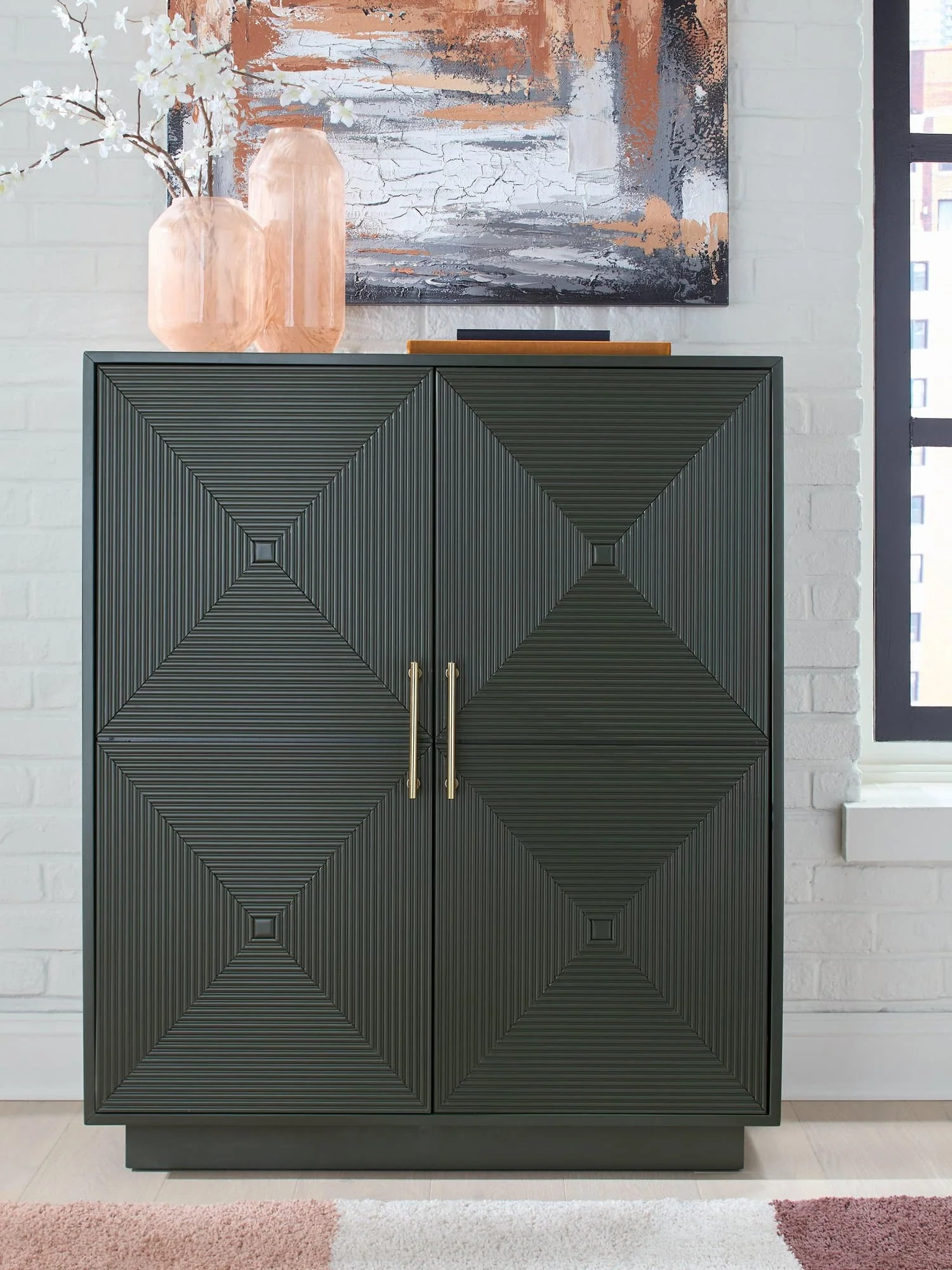 Geirwood Dark Green Accent Cabinet