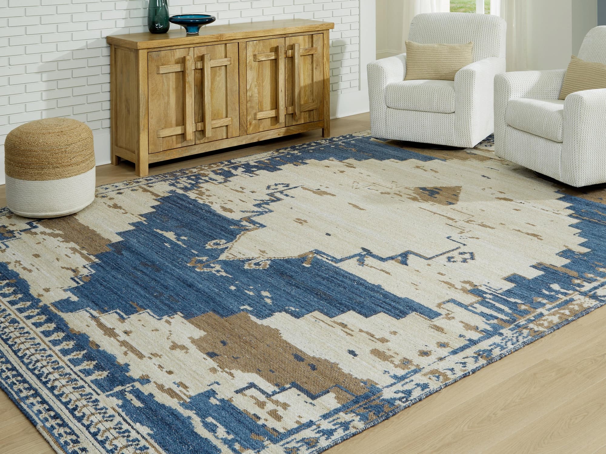 Varnler Blue/Brown/Tan 10′ x 14′ Rug
