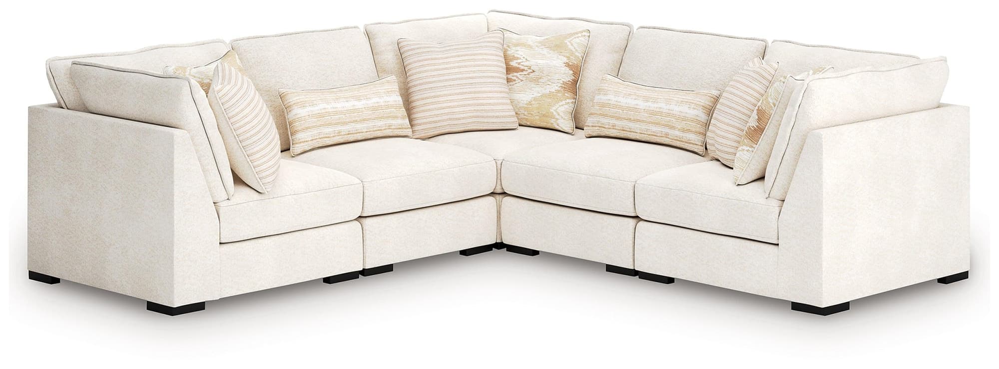 Donelson Creek Vanilla Performance Fabric,Next-Gen Nuvella™,Chenille 5-Piece Sectional - Image 1