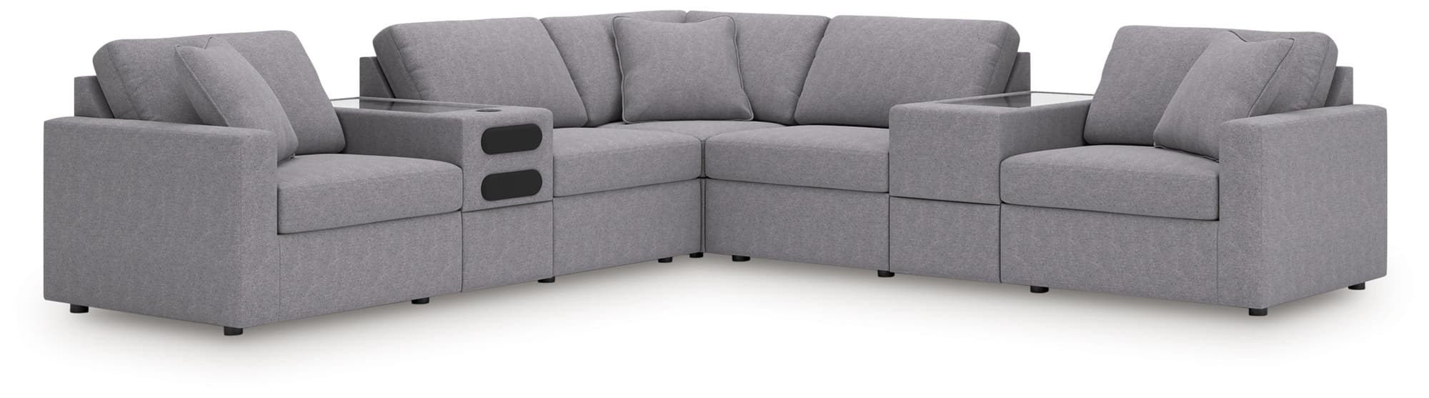 Modmax Granite 7-Piece Balanced Sectional with Audio and Storage Consoles