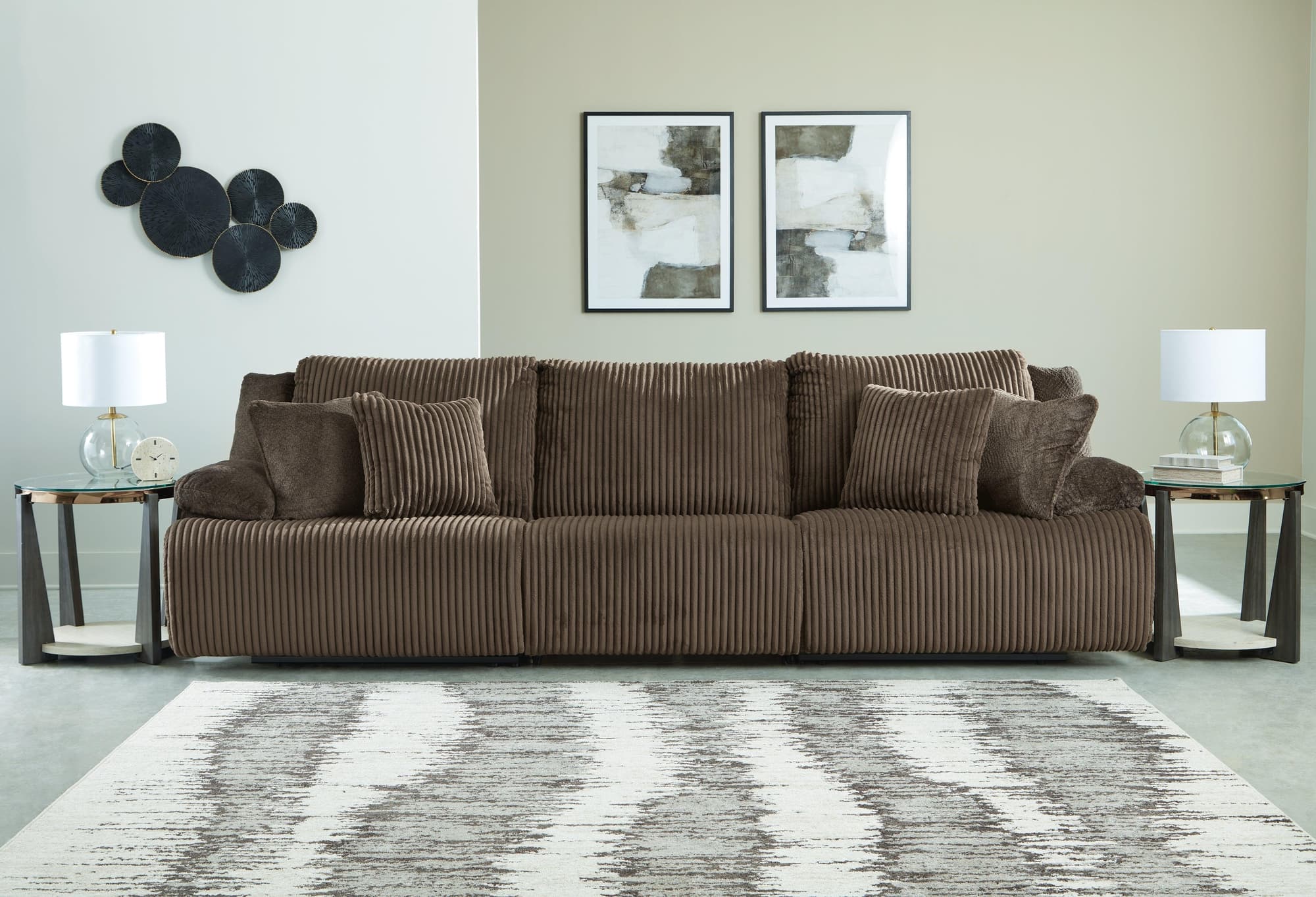 Top Tier Chocolate 3-Piece Sectional Sofa - Image 1