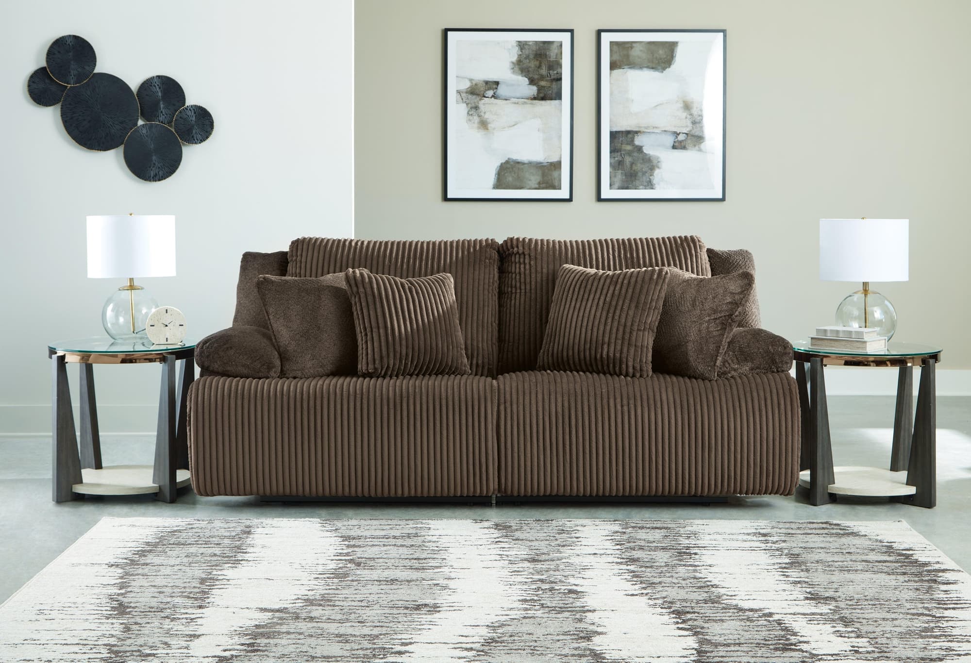 Top Tier Chocolate 2-Piece Sectional Loveseat - Image 1