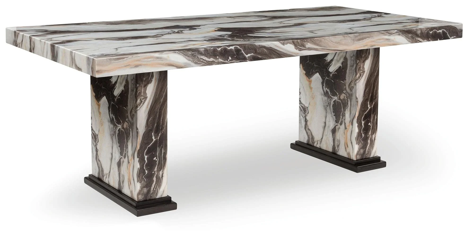 Jeshina Dark Brown/Beige Dining Table - Image 1