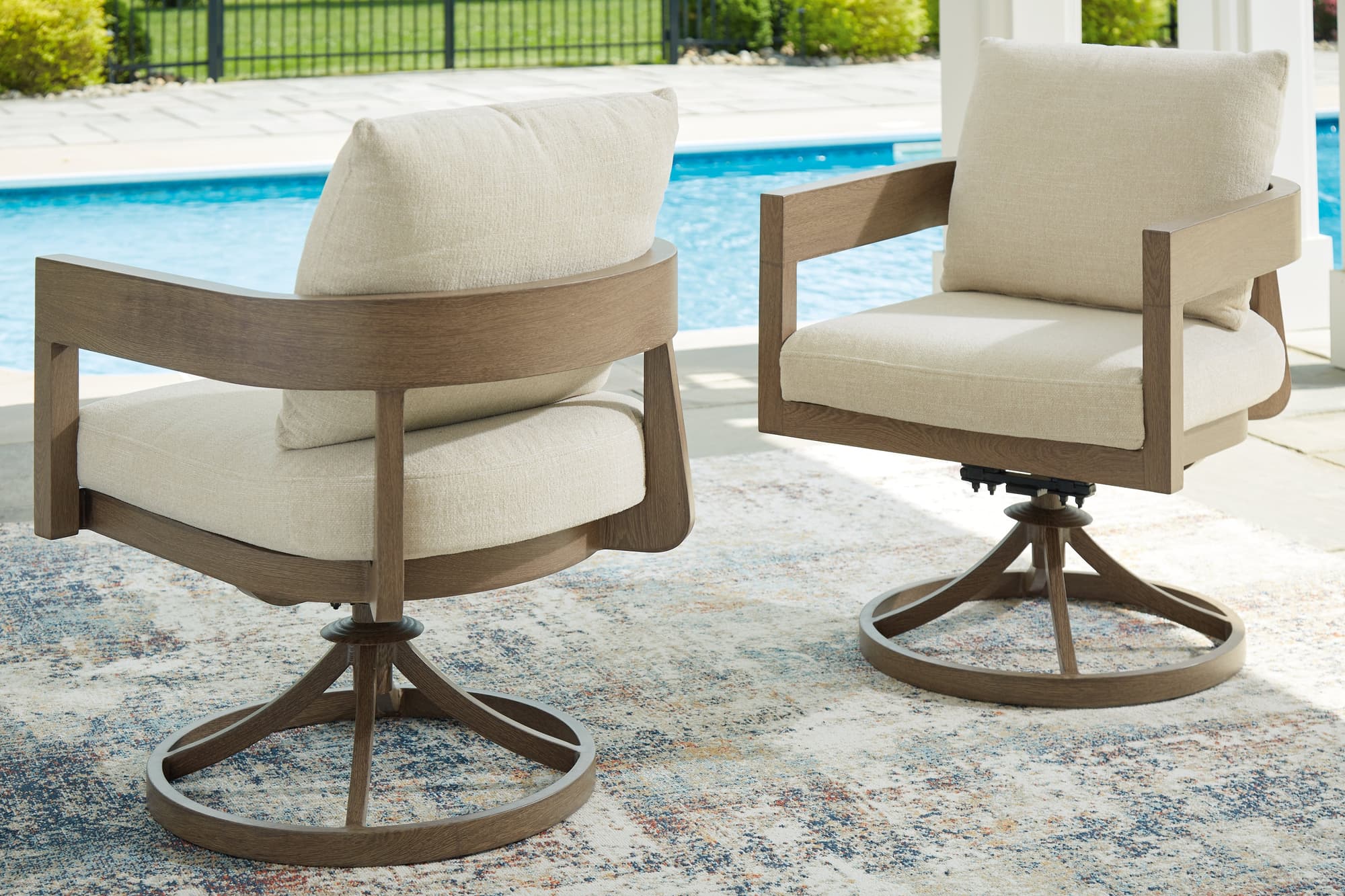 Serene Dark Brown Bay Outdoor Dining Table and 4 Chairs - Image 1