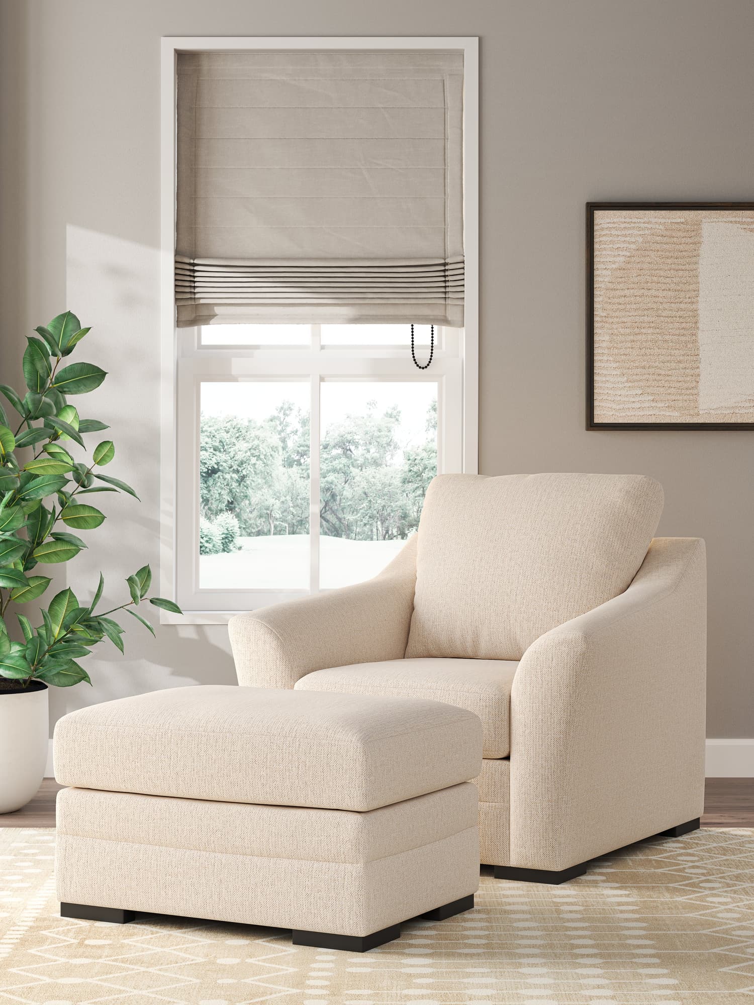 Lango Jute Chair and Ottoman - Image 1