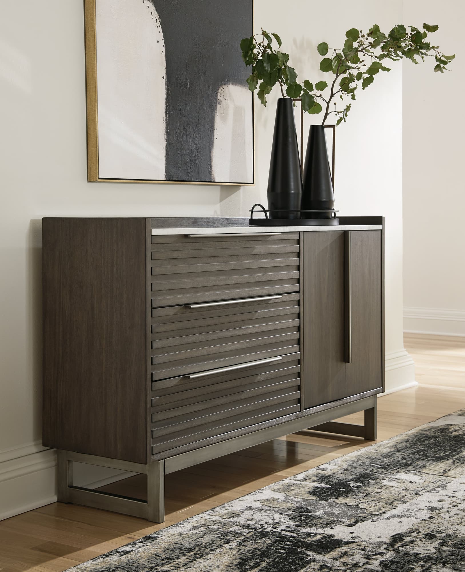 Arkenton Grayish Brown/White Dresser - Image 1