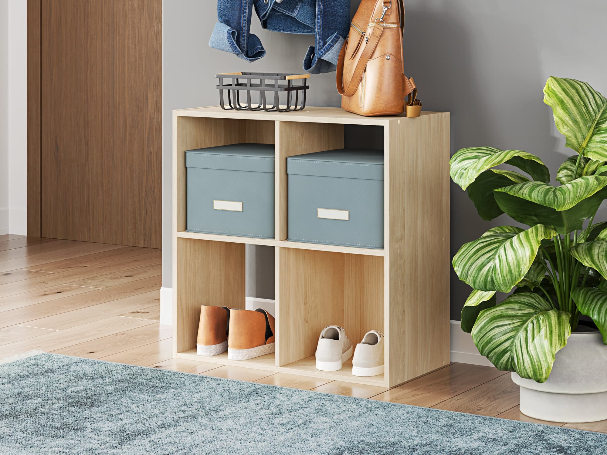 Piperton Tan Four Cube Organizer - Image 1