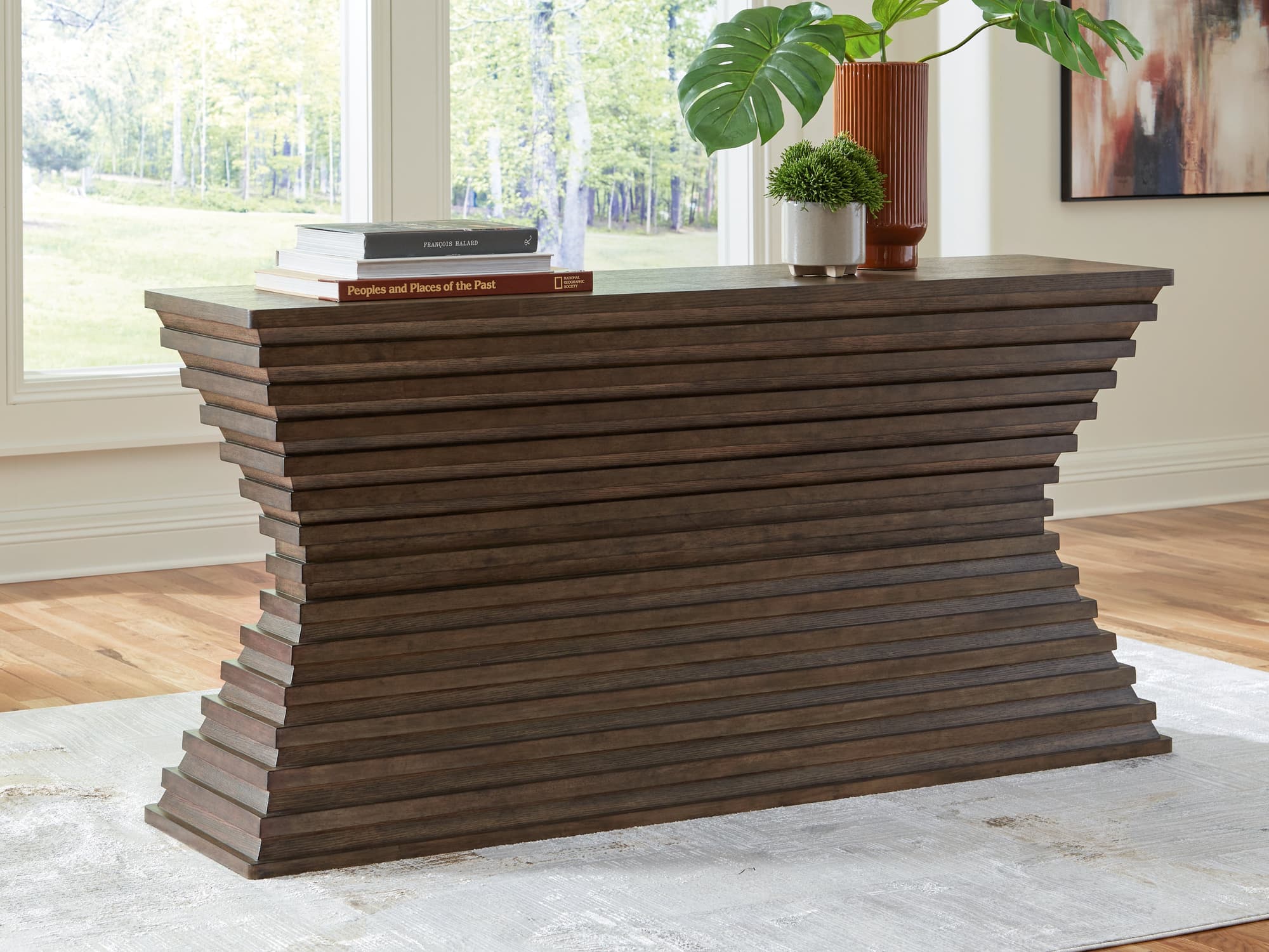 Hannodream Warm Brown Sofa Table - Image 1