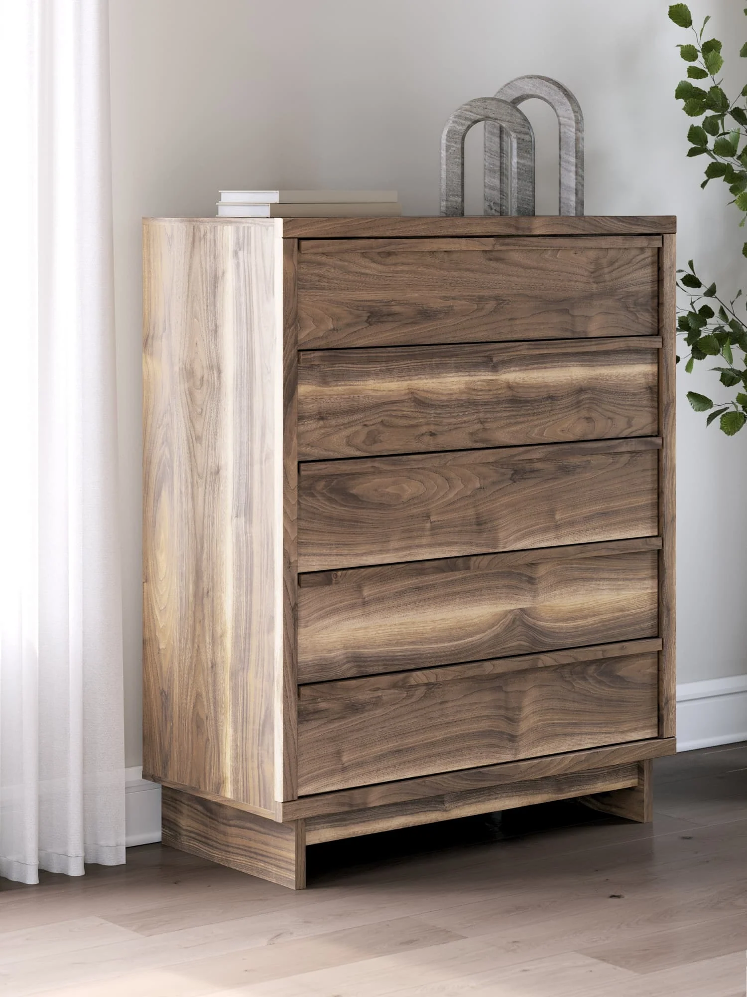 Chirason Brown Wide Chest of Drawers - Image 1