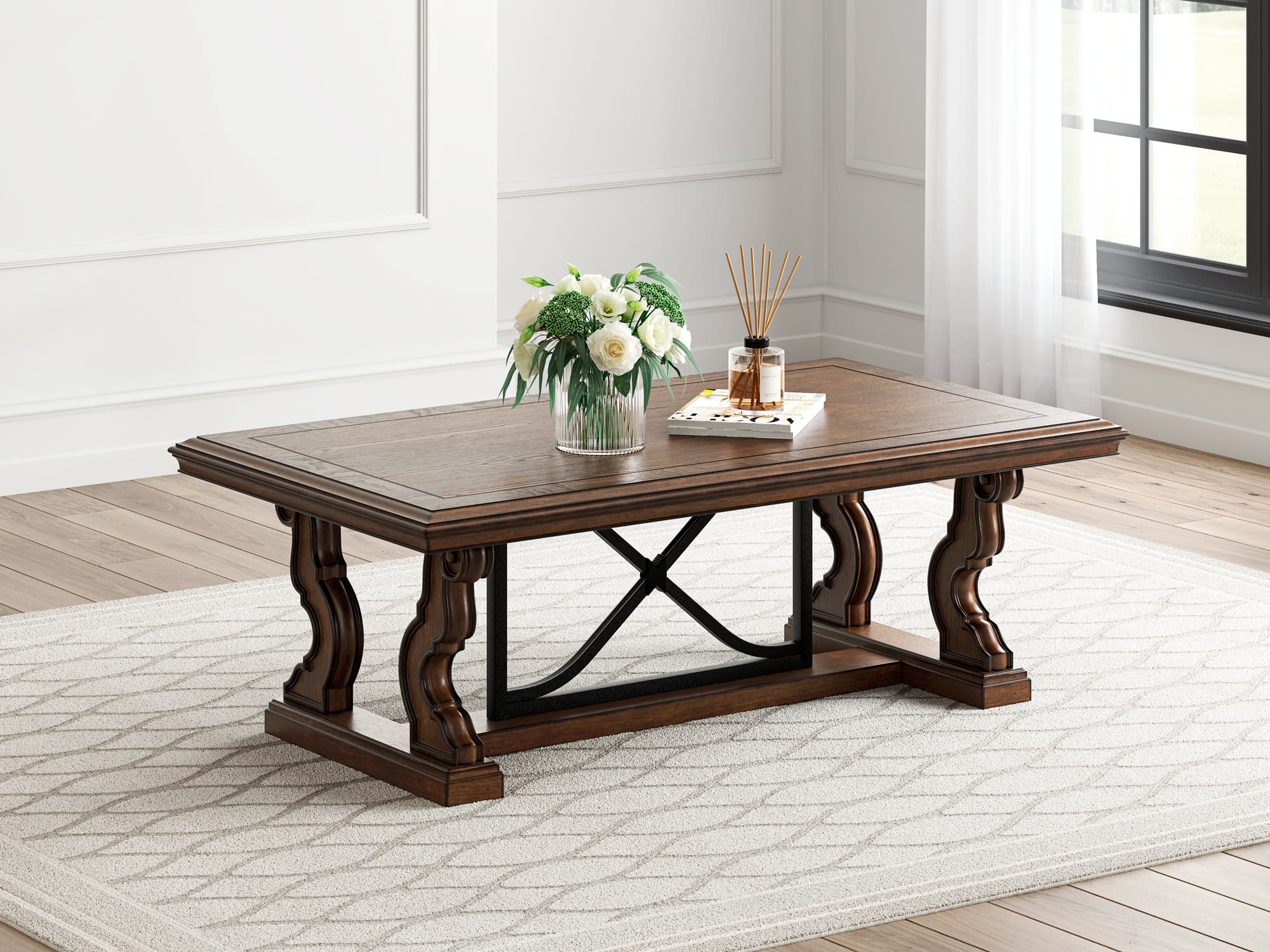 Maylee Dark Brown Coffee Table - Image 1