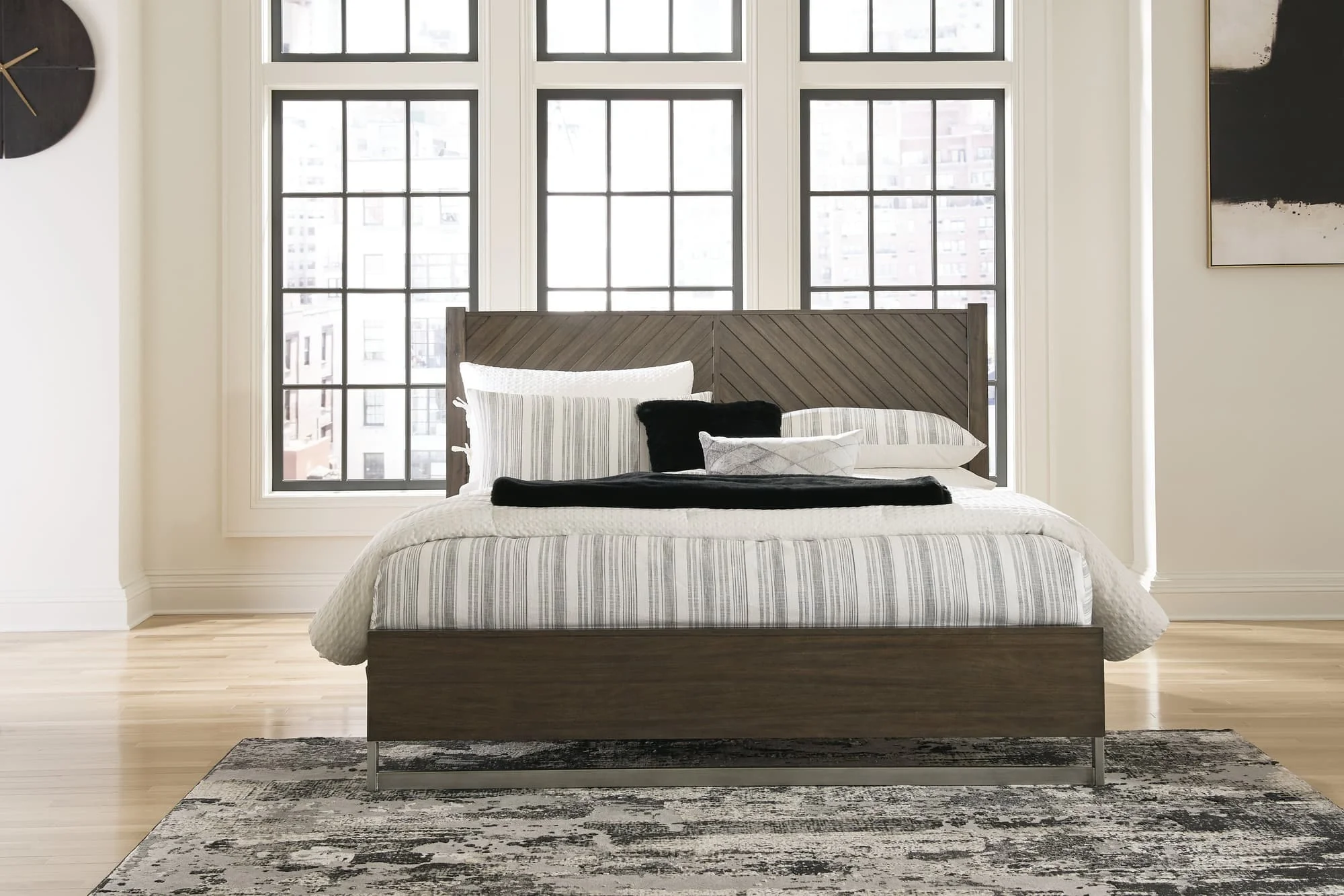 Arkenton Grayish Brown King Panel Bed - Image 1
