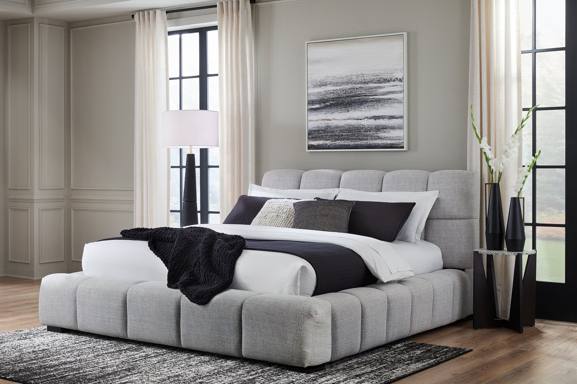 Grendusk Light Gray Queen Upholstered Bed - Image 1