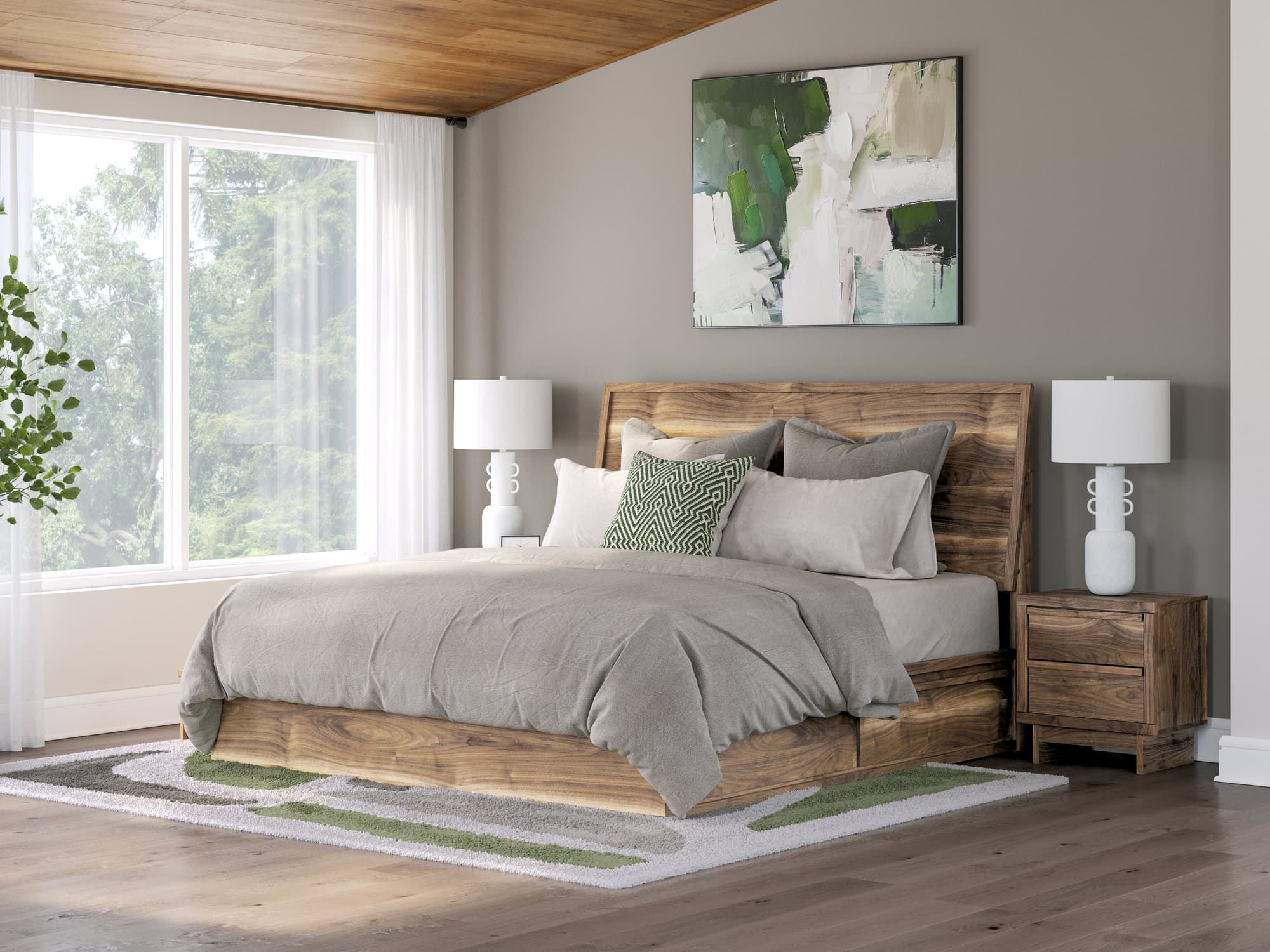 Chirason Brown King Panel Bed with Storage - Image 1