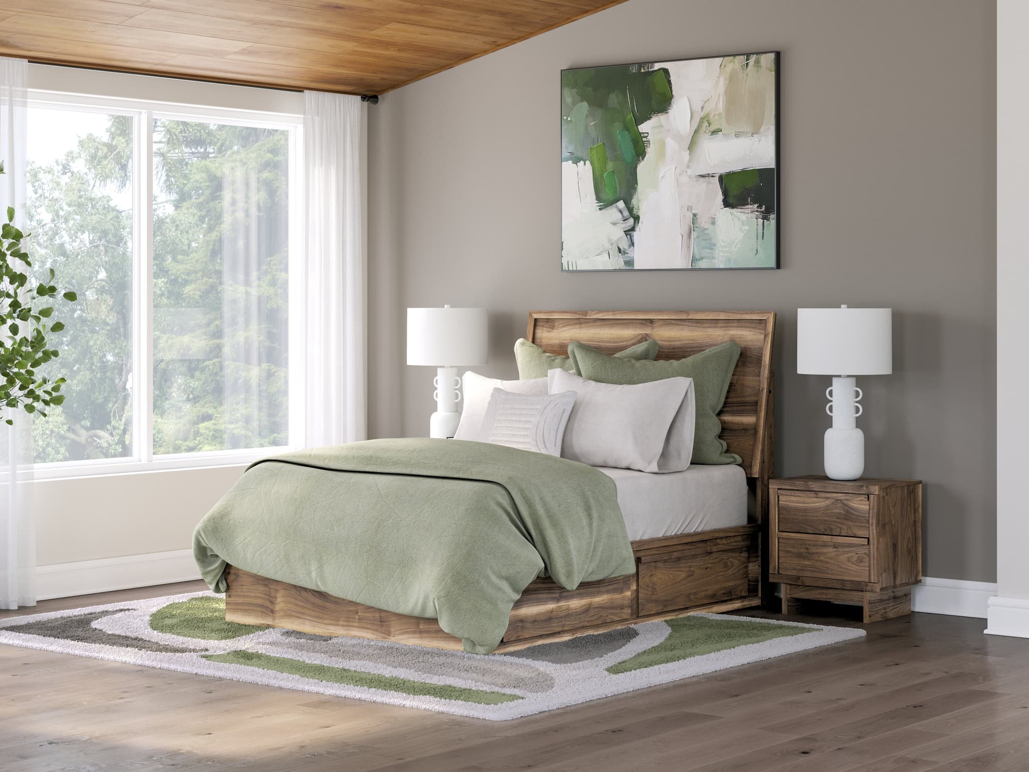 Chirason Brown Full Panel Bed with Storage - Image 1