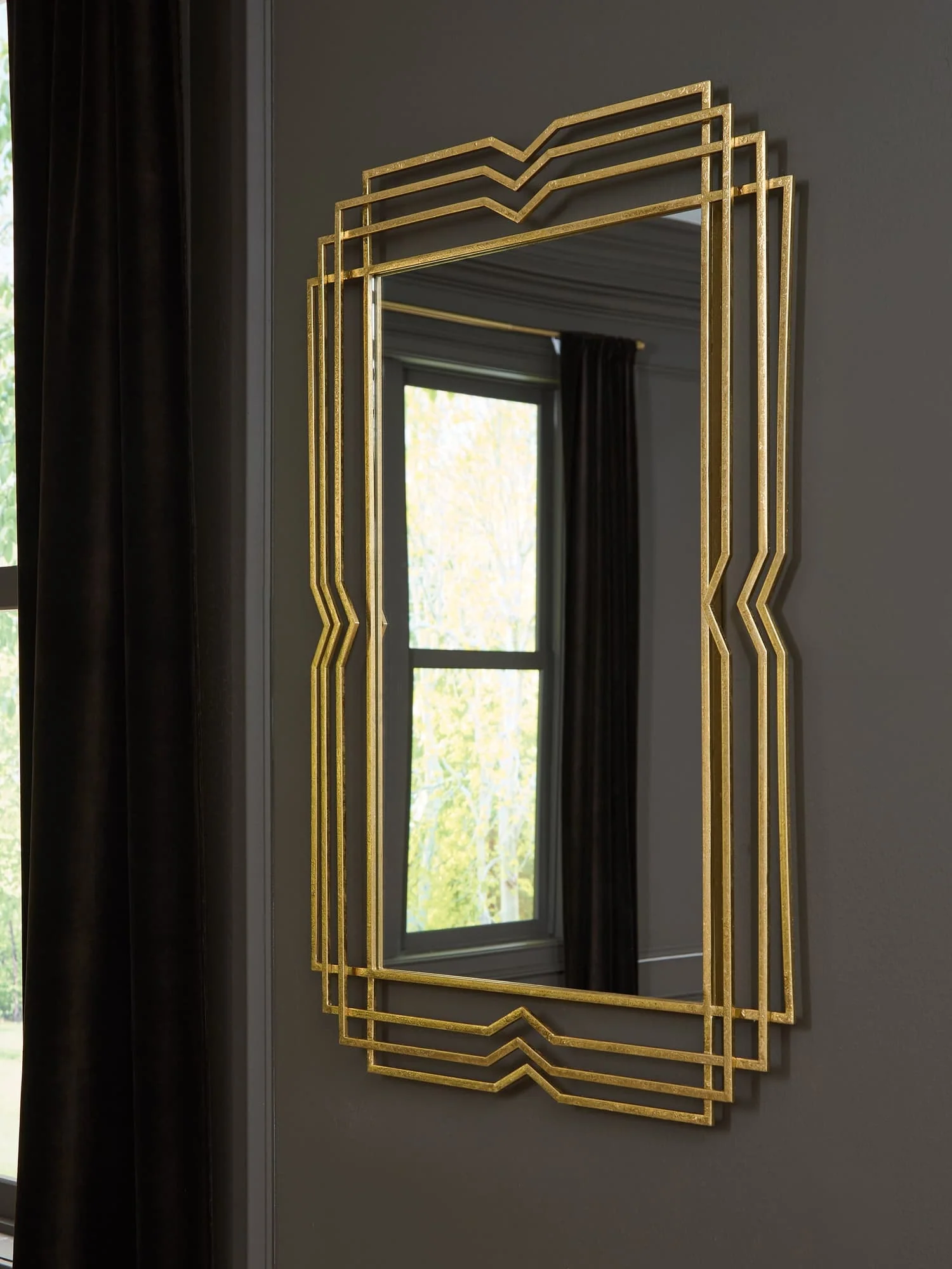 Claybrook Gold Finish Accent Mirror - Image 1