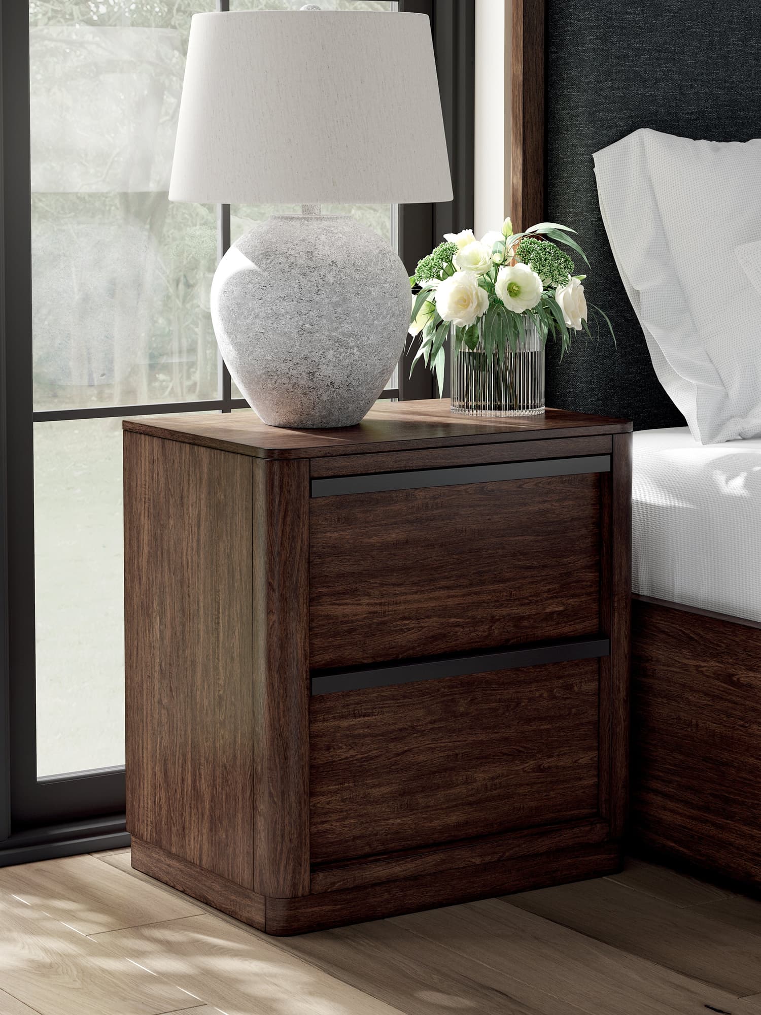 Dilenno Dark Brown Nightstand - Image 1