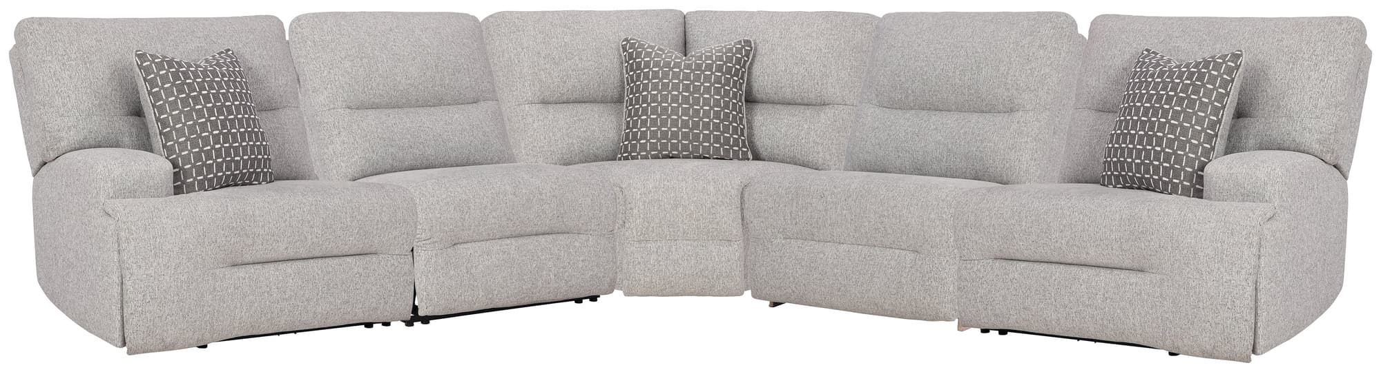 Acklen Place Pewter Performance Fabric,Next-Gen Nuvella™ 5-Piece Power Reclining Sectional - Image 1