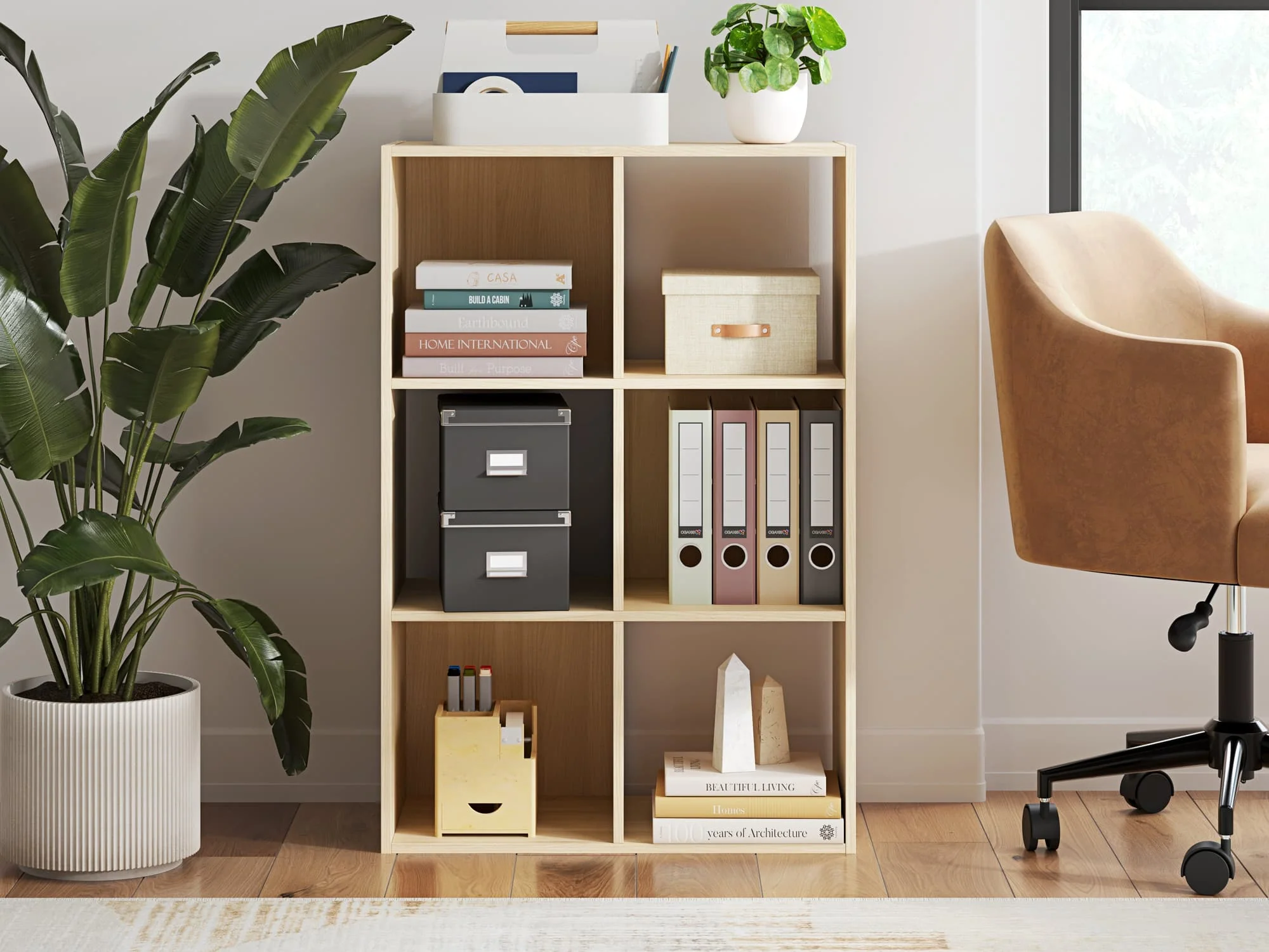 Piperton Tan Six Cube Organizer - Image 1