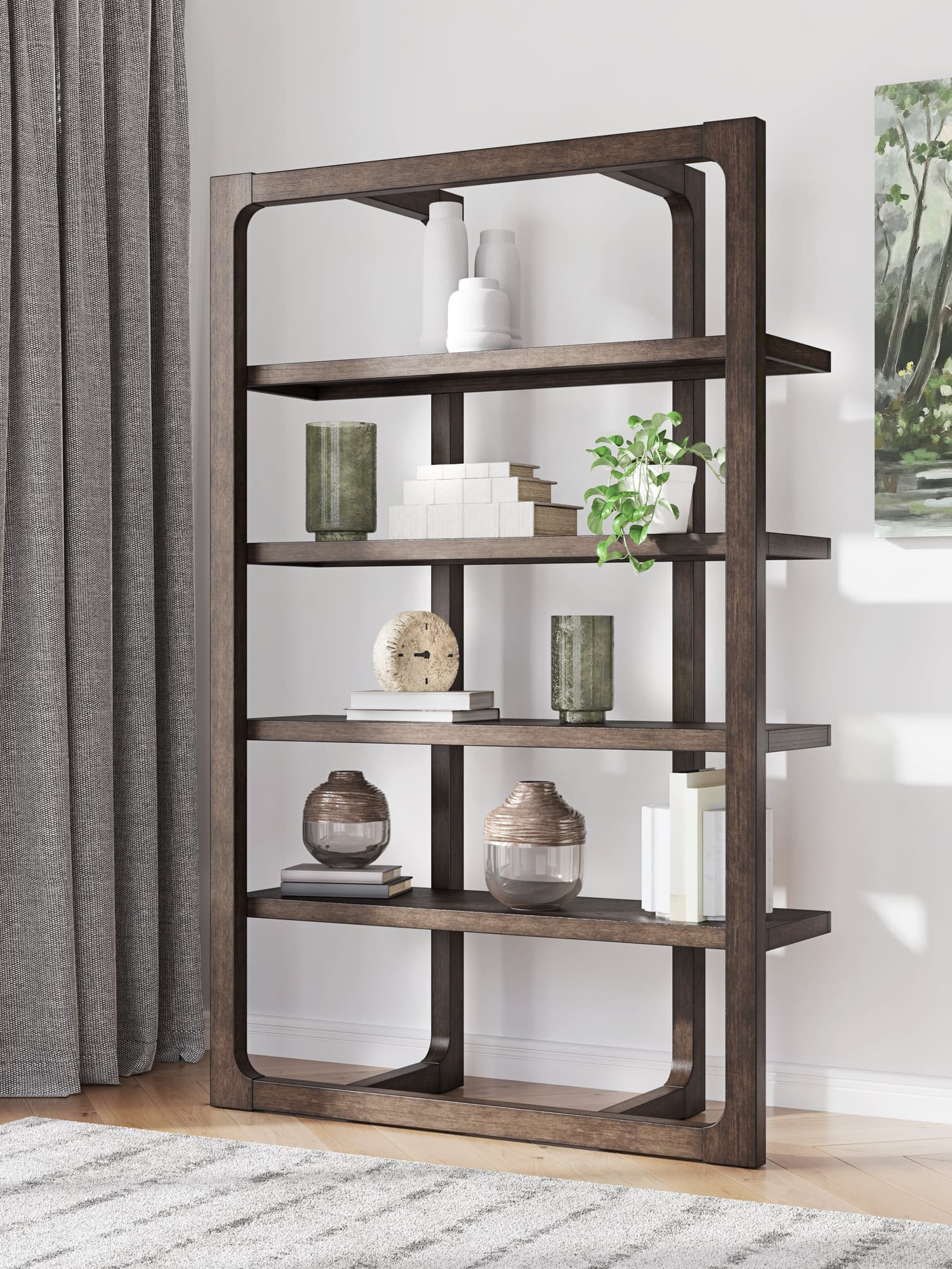 Breckington Dark Brown 76″ Bookcase