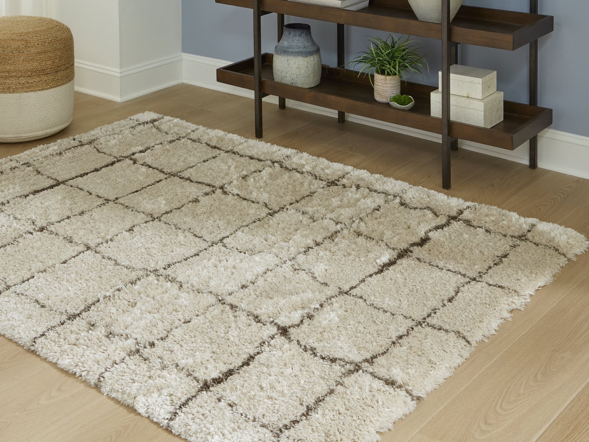Wrenlow Cream/Brown 5' x 7' Rug - Image 1