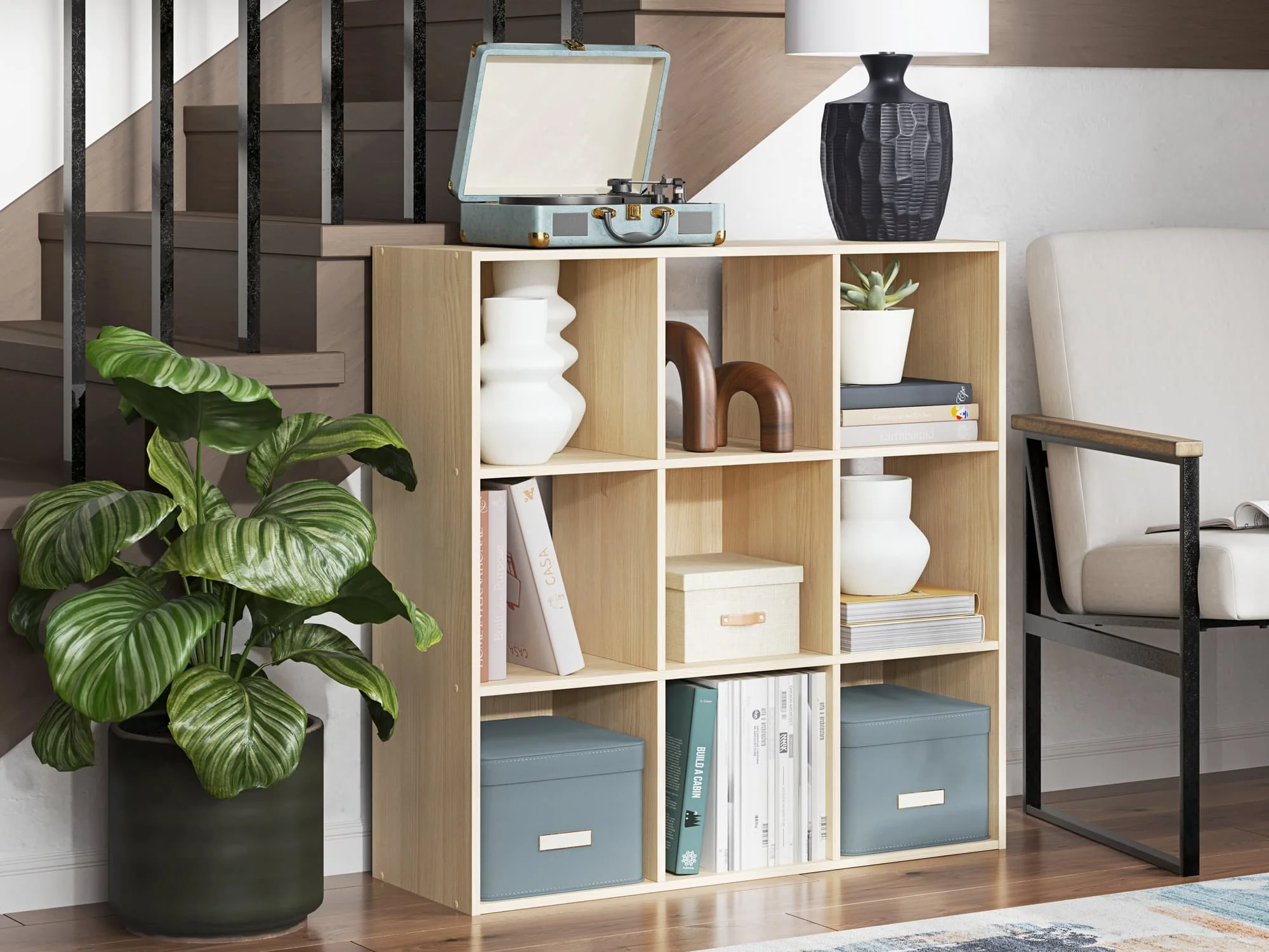 Piperton Tan Nine Cube Organizer