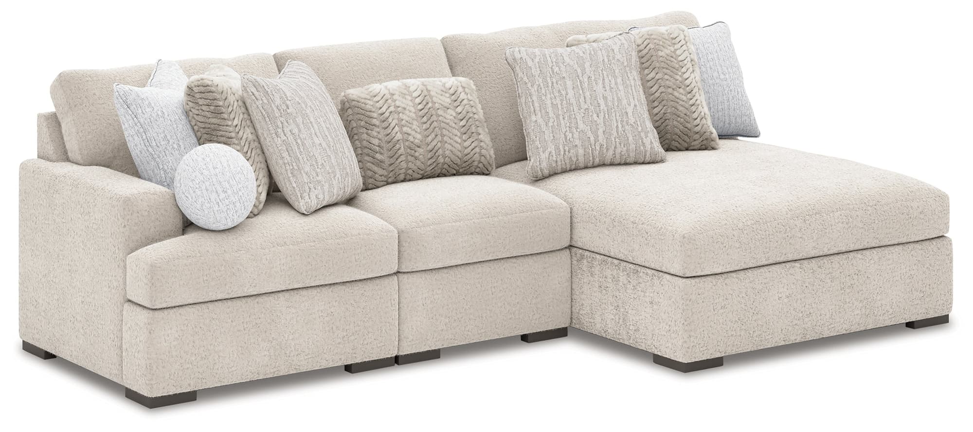 Cuddle Plush Arctic 3-Piece Sectional with Chaise - Image 1