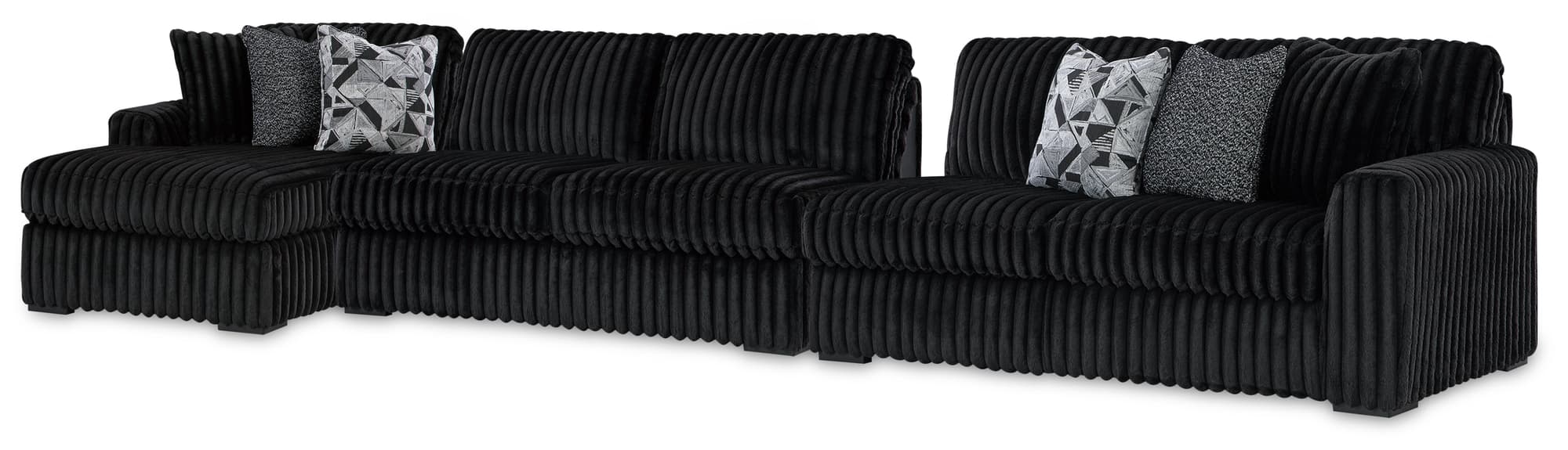 Midnight-Madness Onyx 3-Piece Sectional with Chaise - Image 1