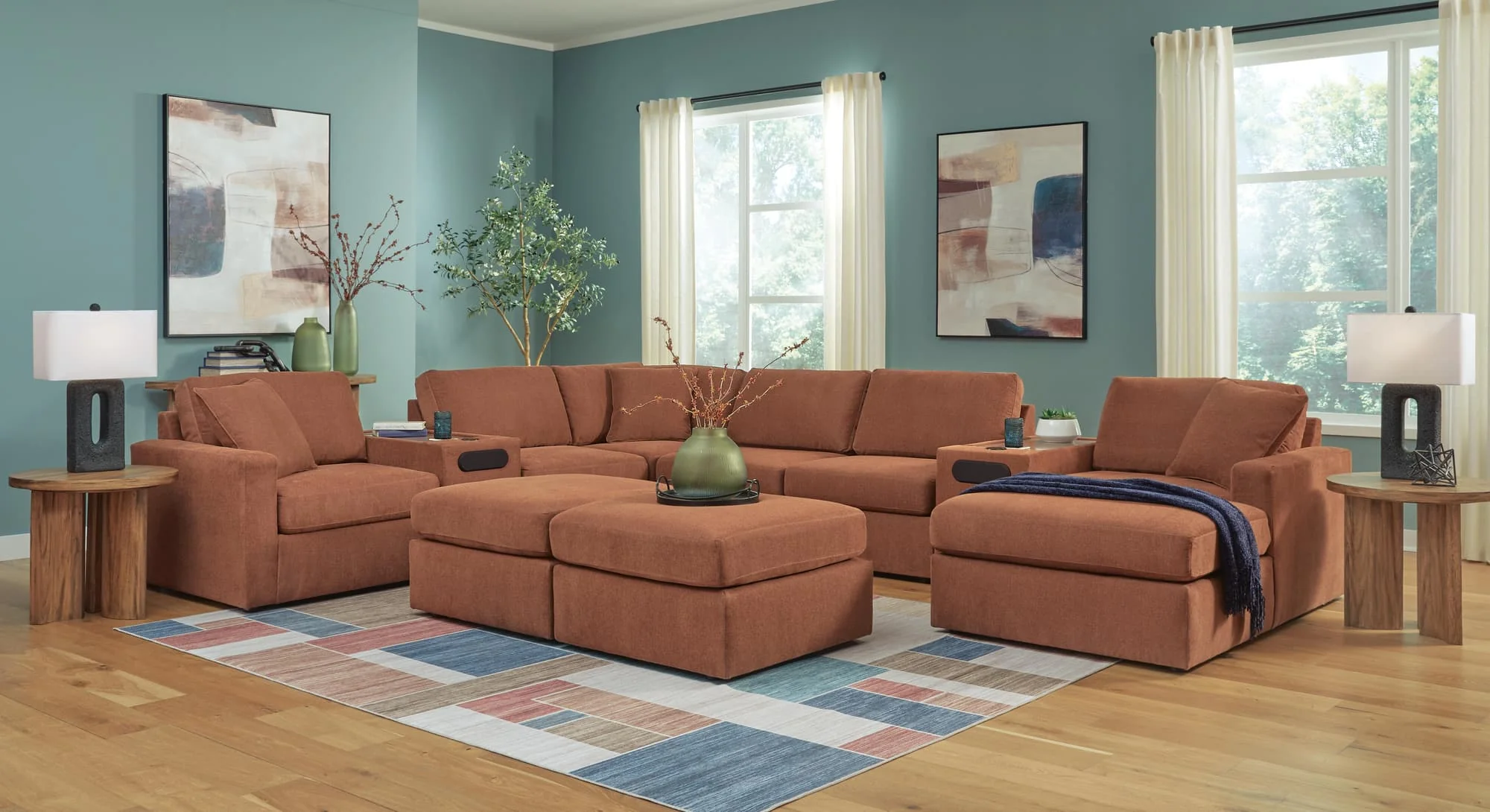 Modmax Spice 6-Piece Sectional with Ottoman - Image 1