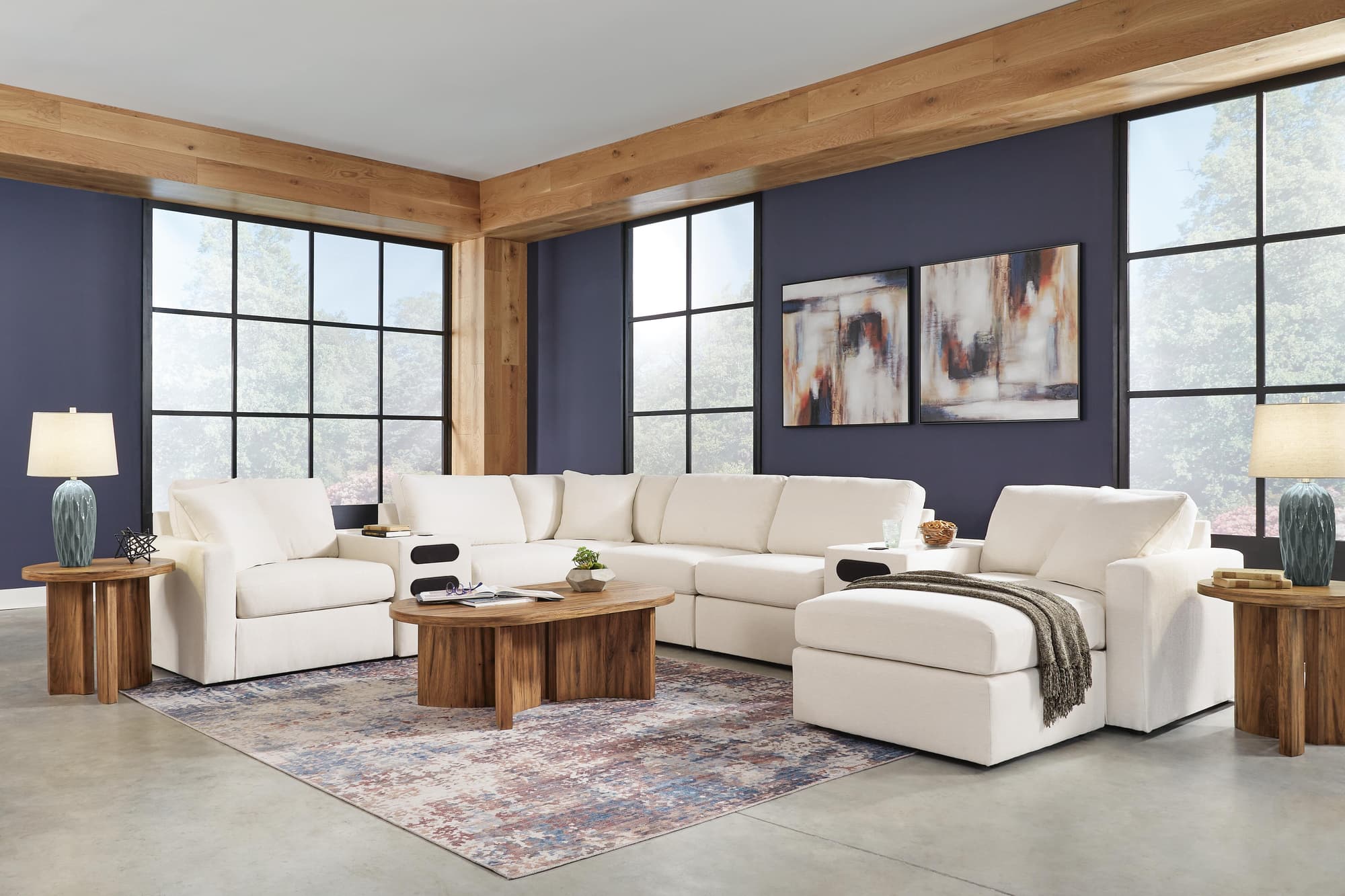 Modmax Oyster 6-Piece Sectional with Ottoman - Image 1