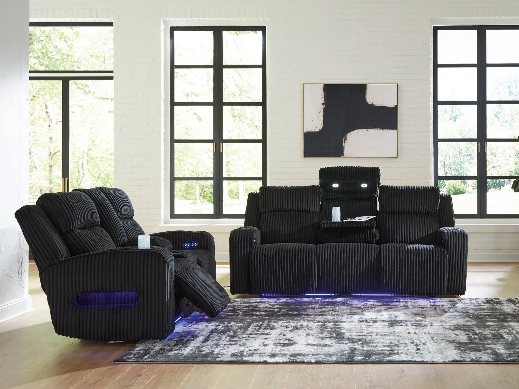 Forest Black Lake Sofa and Loveseat - Image 1