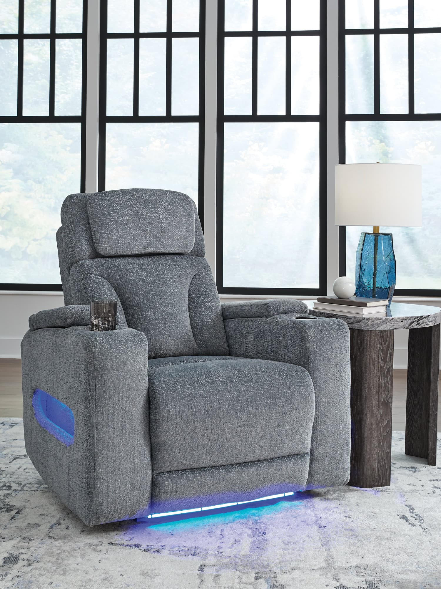 Studio Cave Steel Performance Fabric,Next-Gen Nuvella™,Chenille Power Recliner - Image 1