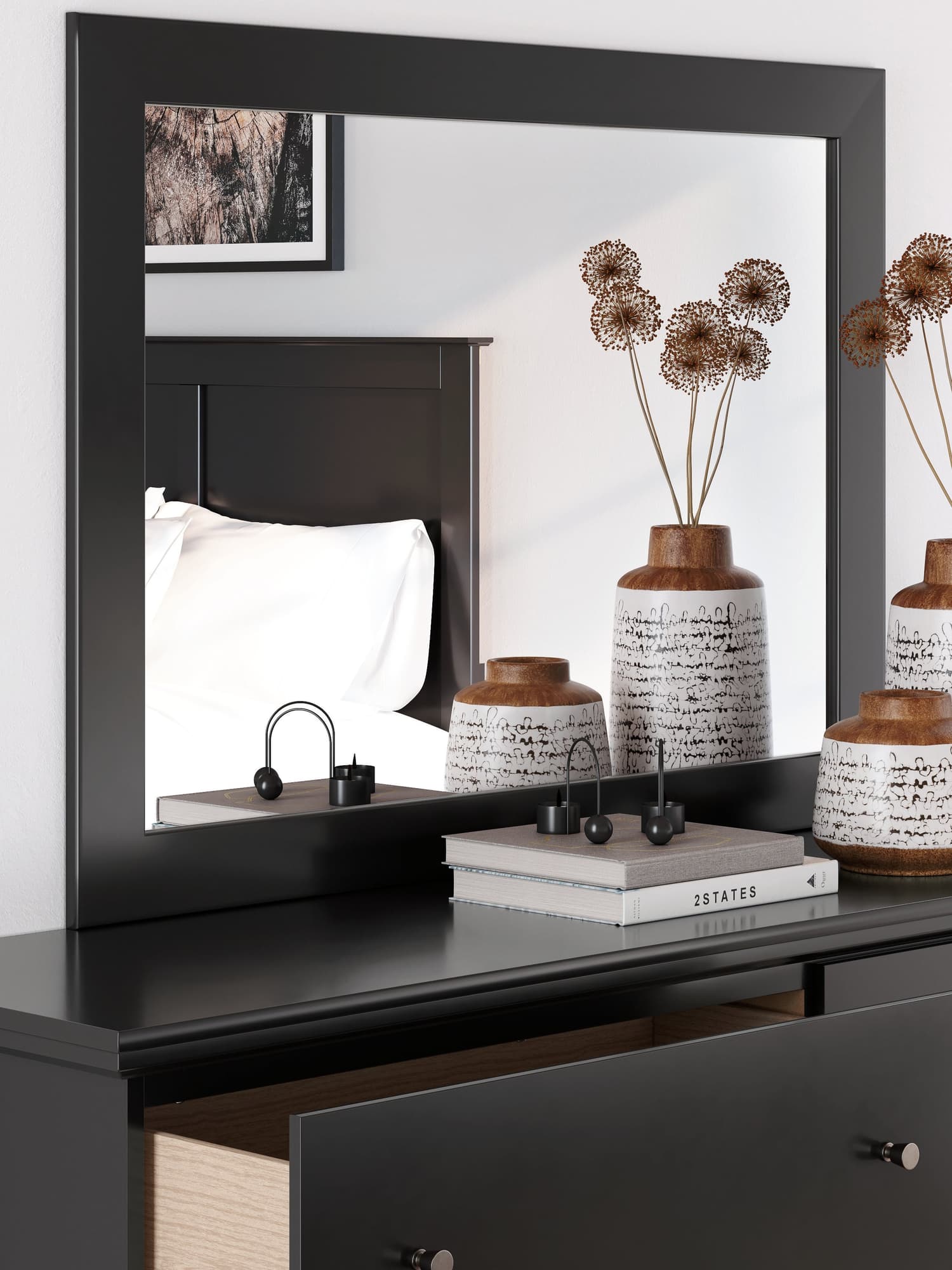 Maribel Black Bedroom Mirror - Image 1