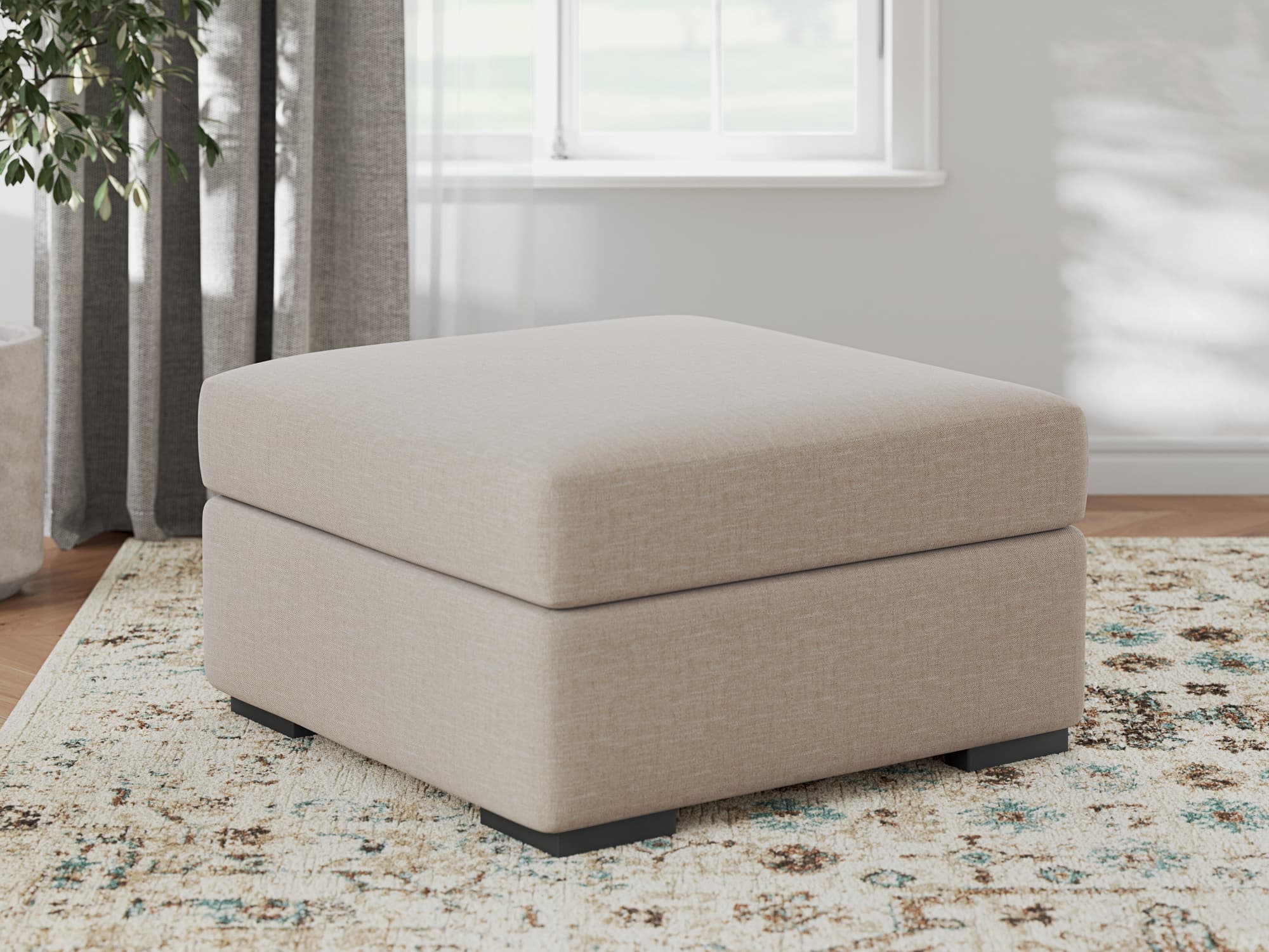 LadyMae Twill Performance Fabric,Next-Gen Nuvella™ Oversized Accent Ottoman - Image 1