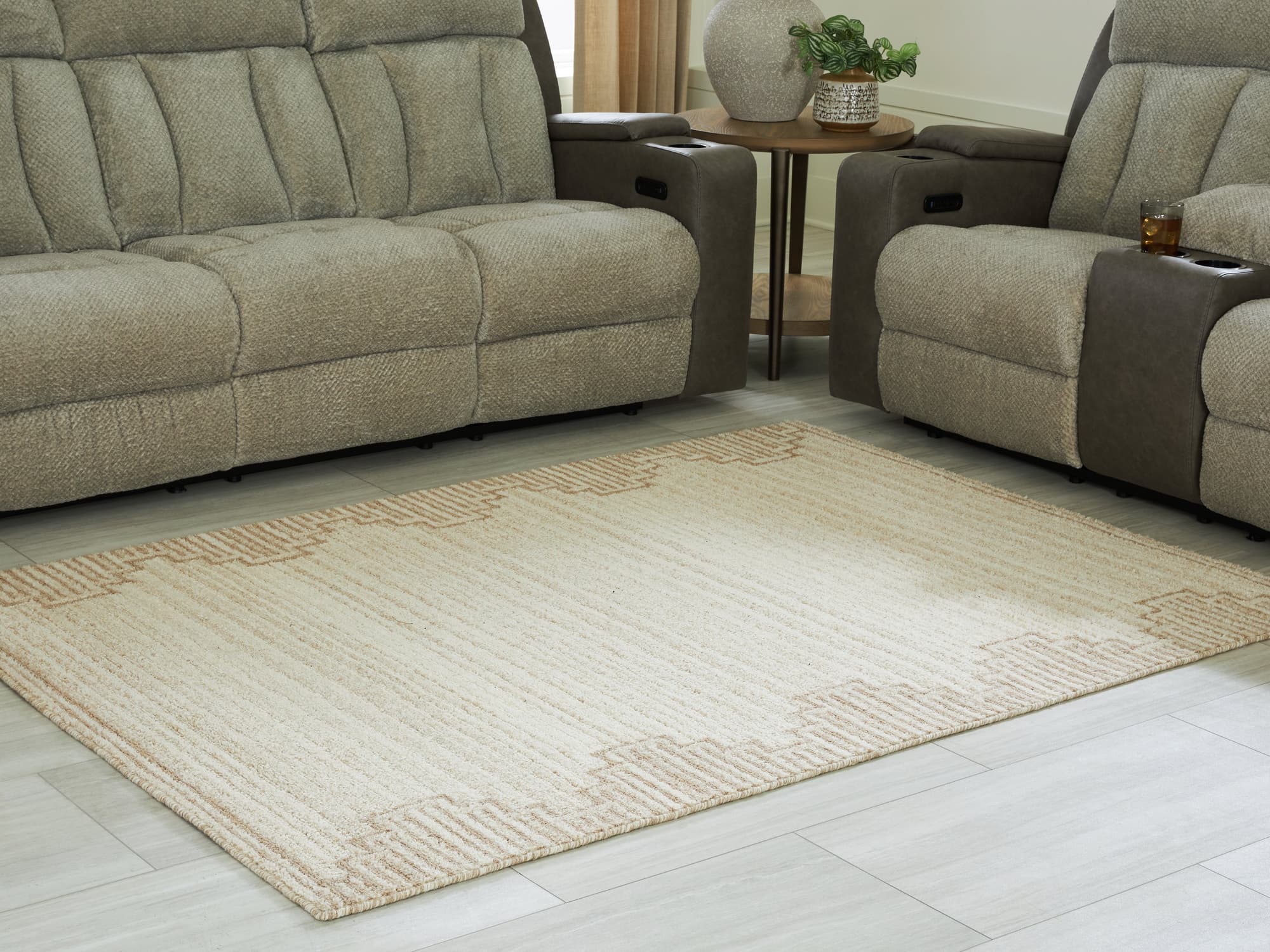Emorymore Brown/Beige Medium Rug - Image 1