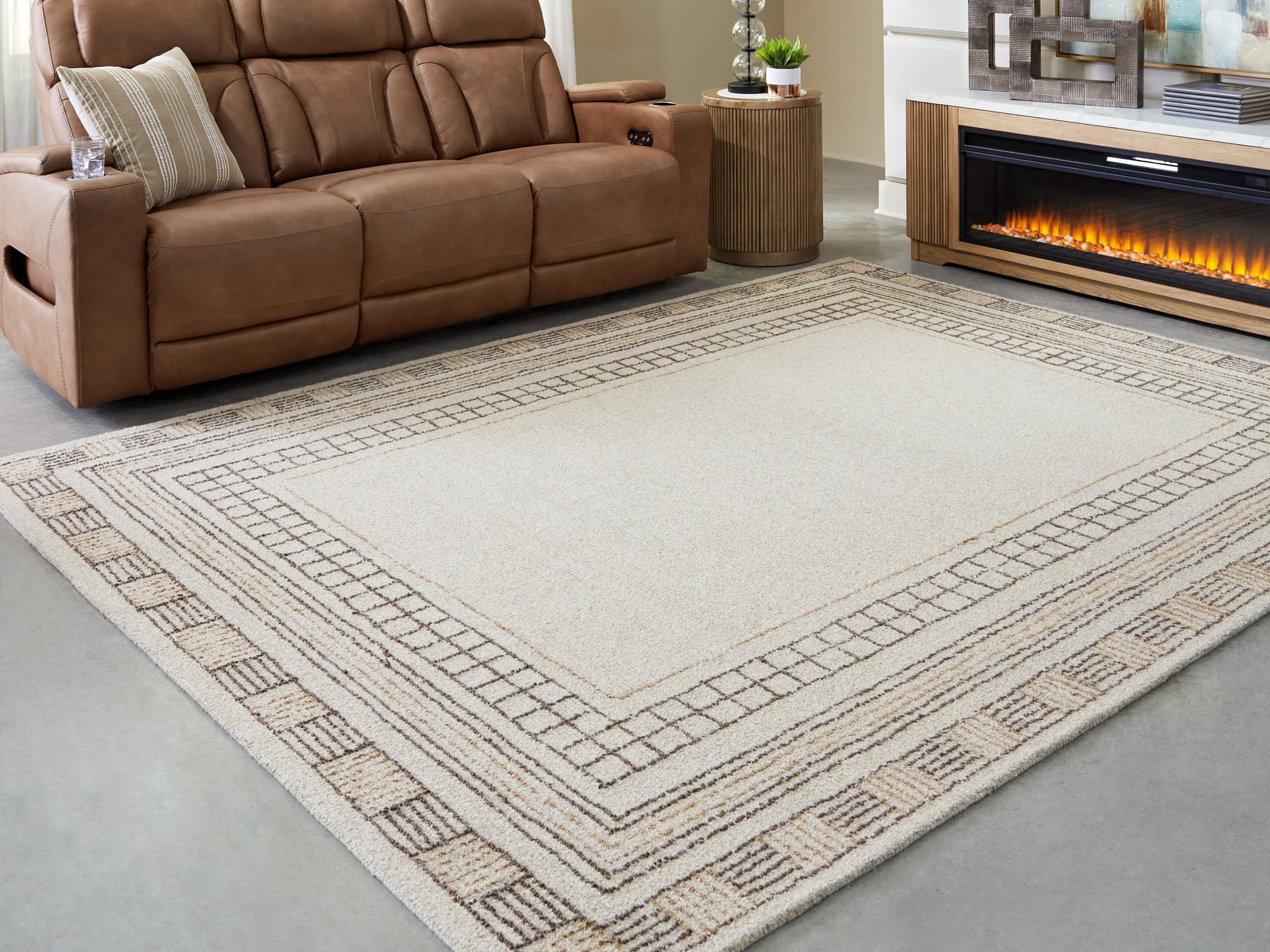 Idaman Taupe/Brown Large Rug - Image 1