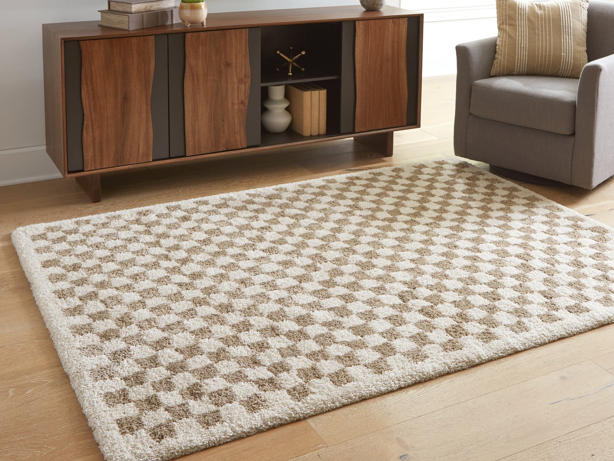 Karamen Taupe/Ivory Medium Rug - Image 1