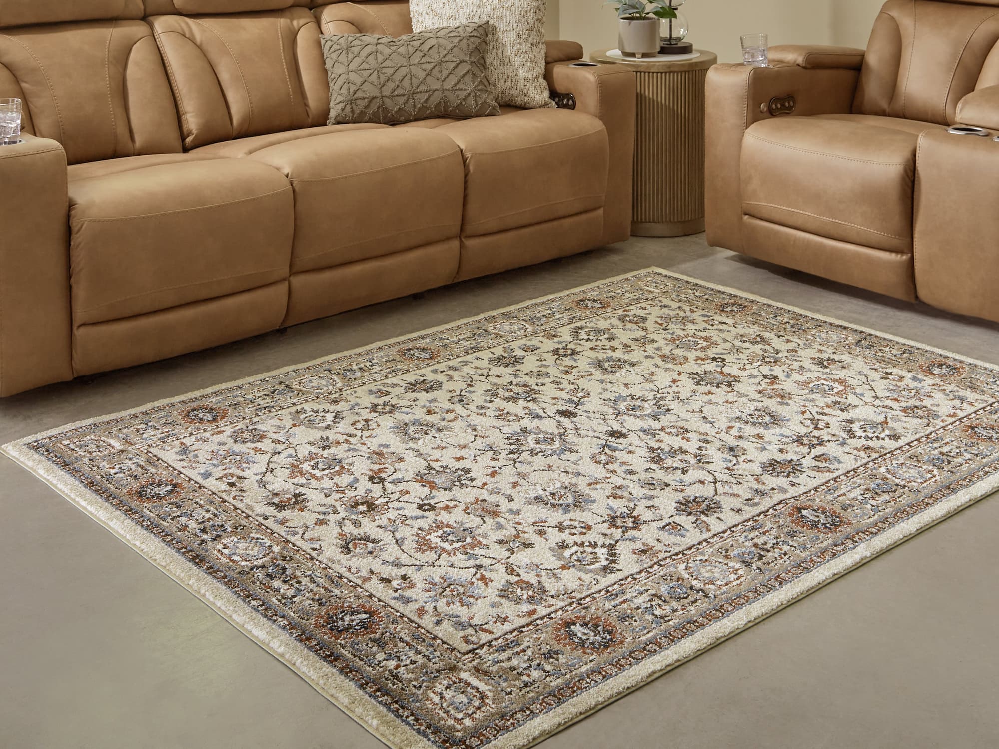 Beritham Blue/Brown/Beige Medium Rug - Image 1