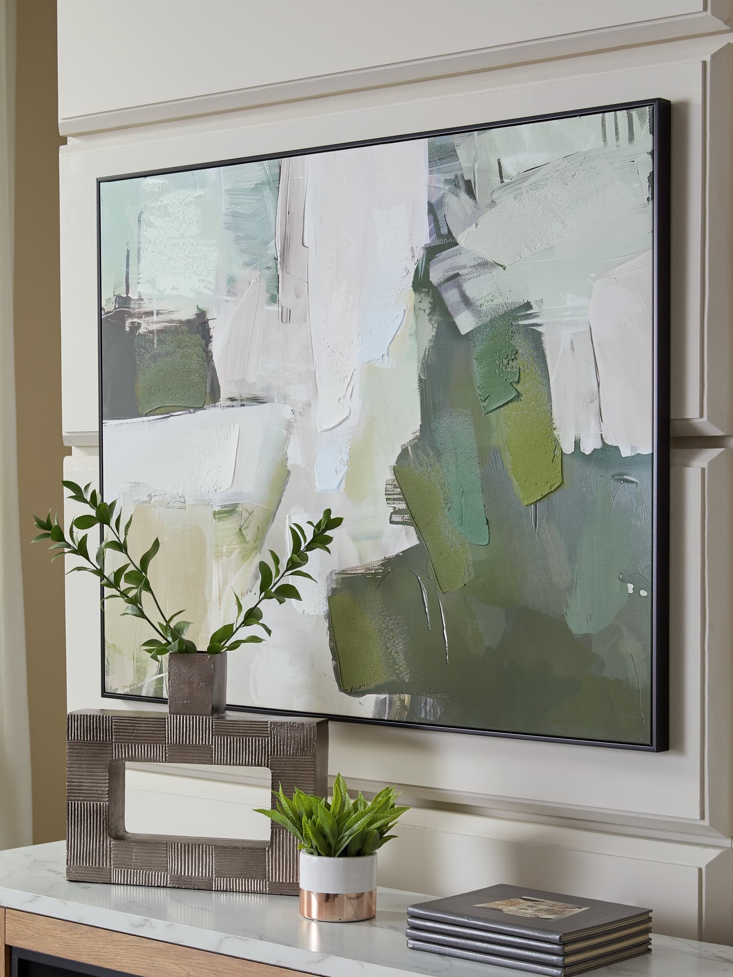 Vinick Green/Gray/White Wall Art - Image 1