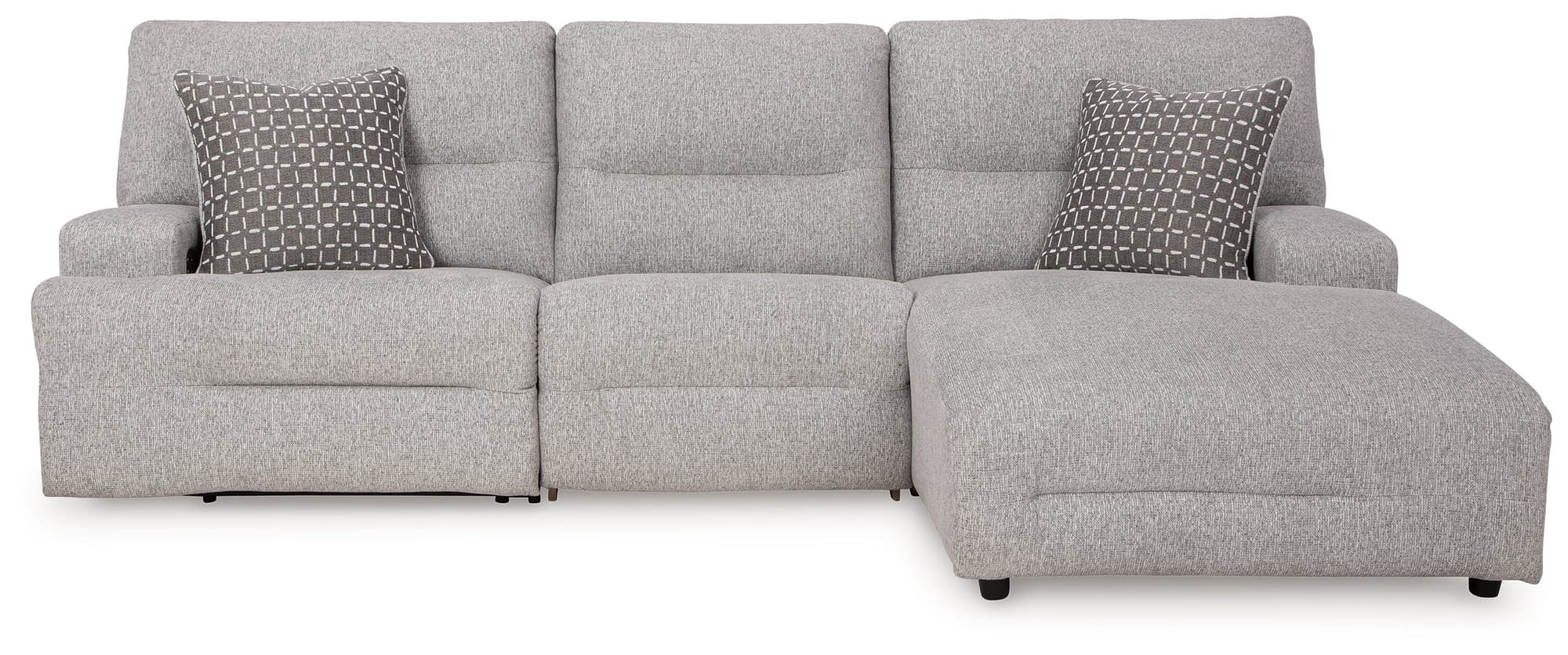 Acklen Place Pewter Performance Fabric,Next-Gen Nuvella™ 3-Piece Power Reclining Sectional - Image 1