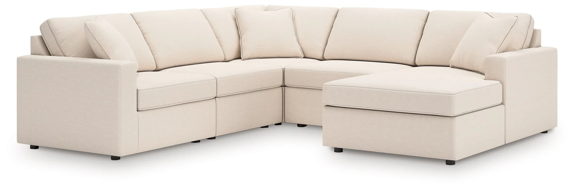 Modmax Oyster Performance Fabric,Next-Gen Nuvella™ 5-Piece Sectional with Chaise - Image 1