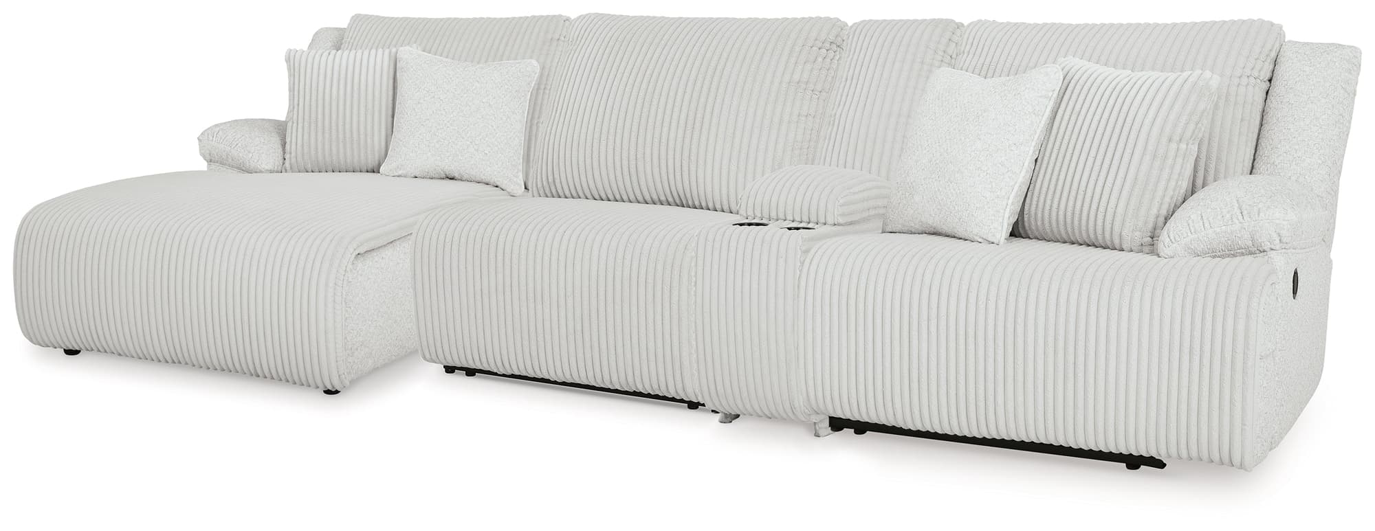 Top Tier Alloy Velvet 4-Piece Reclining Sectional with Chaise - Image 1