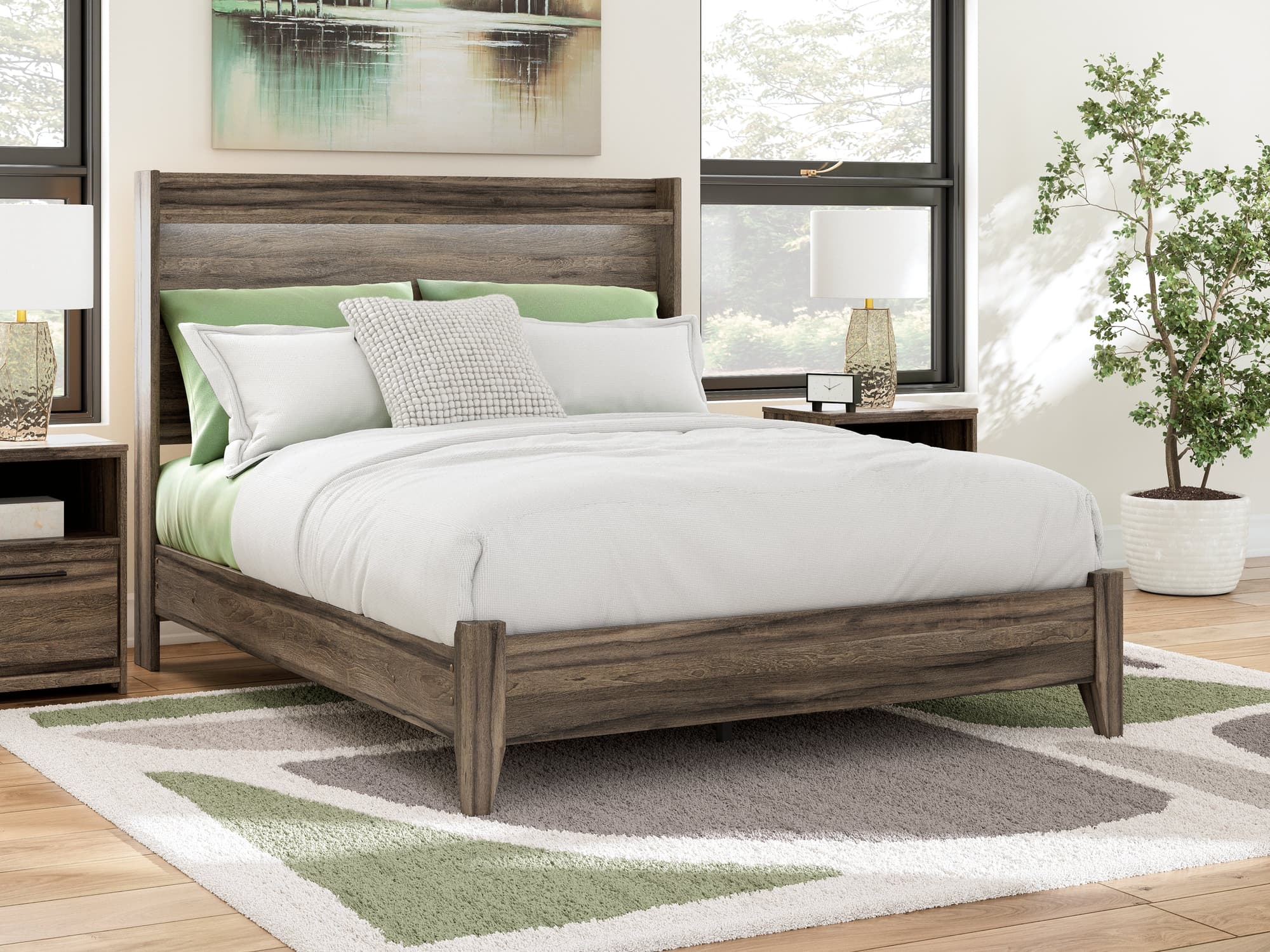 Elbrim Brown Queen Panel Bed - Image 1