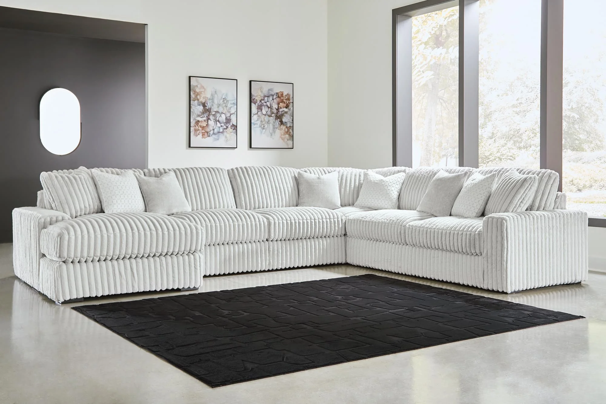 Stupendous Alloy Velvet 5-Piece Sectional with Chaise - Image 1