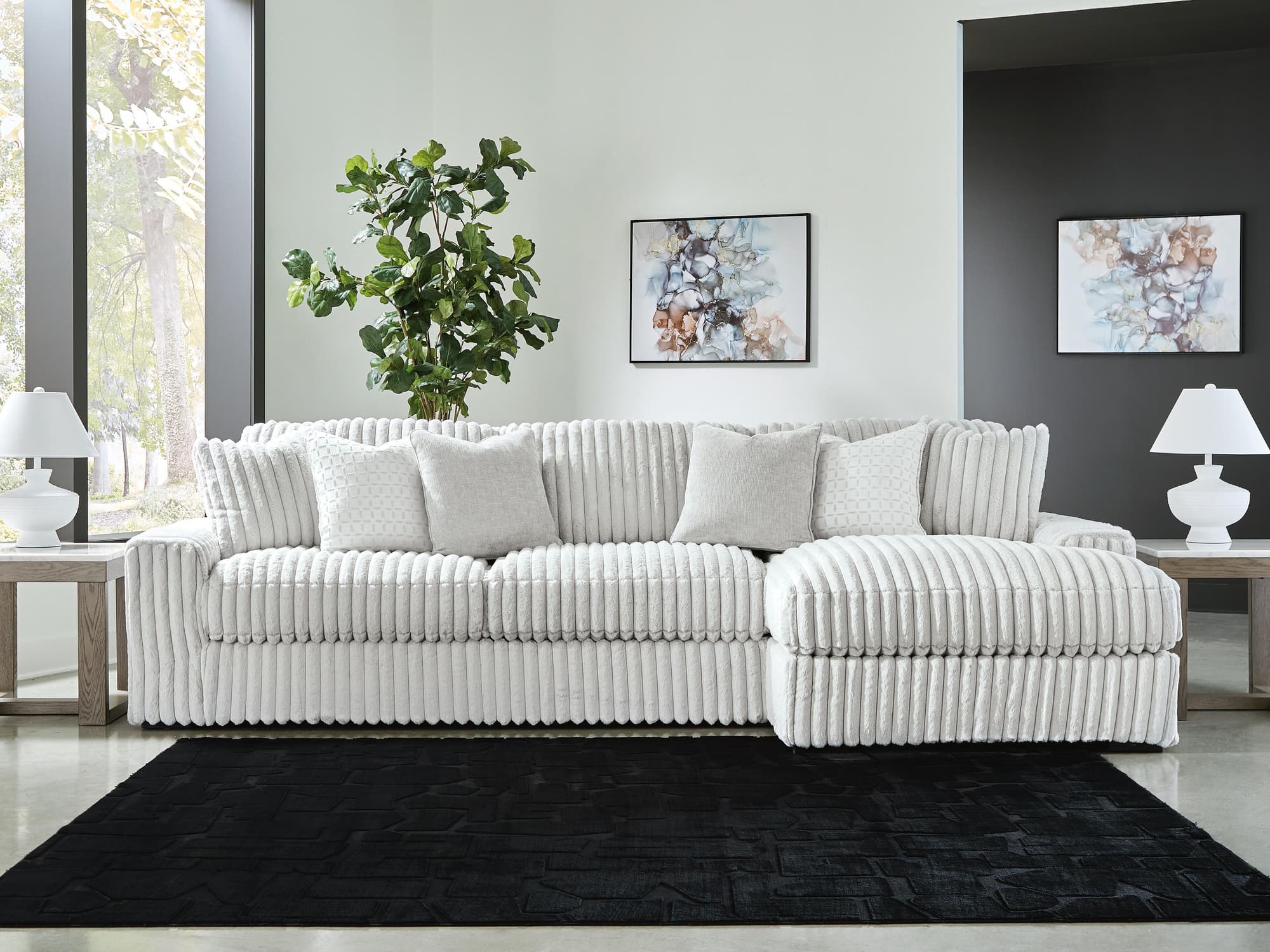 Stupendous Alloy Velvet 2-Piece Sectional with Chaise - Image 1