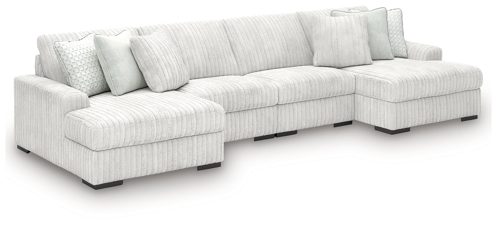 Stupendous Alloy Velvet 4-Piece Sectional with Double Chaise - Image 1
