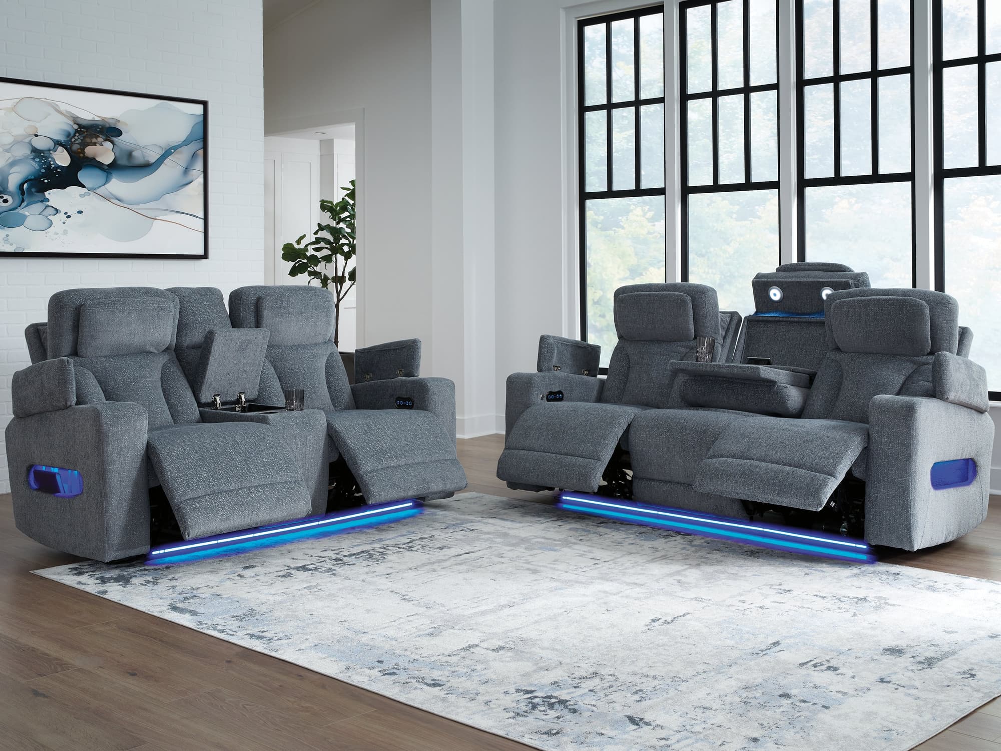 Studio Steel Cave Sofa and Loveseat - Image 1